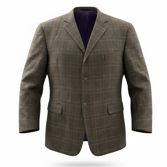 Other CHAGALL De France 100% Wool Brown Plaid Men's Blazer - Class Size 50L - 1 Thumbnail