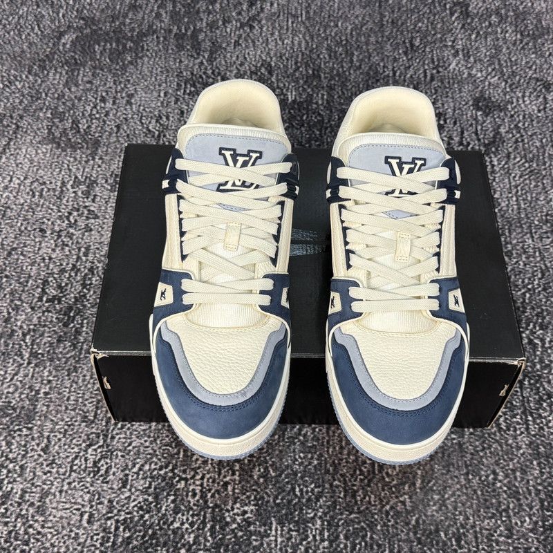 Louis Vuitton Louis Vuitton Blue and White Trainer Low-Top Sneakers -2508 Size US 8.5 / EU 41-42 - 2 Thumbnail