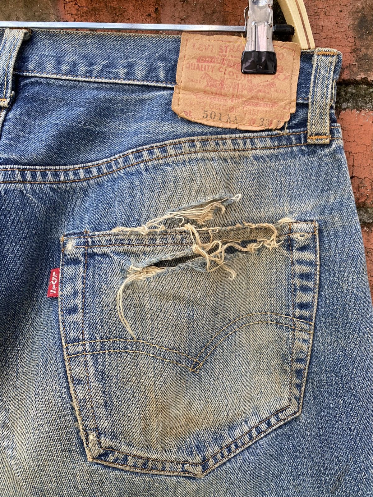 Levi's × Levi's Vintage Clothing × Vintage W33x33 vintage levi's 501xx redline big E distressed denime Size US 33 - 4 Thumbnail