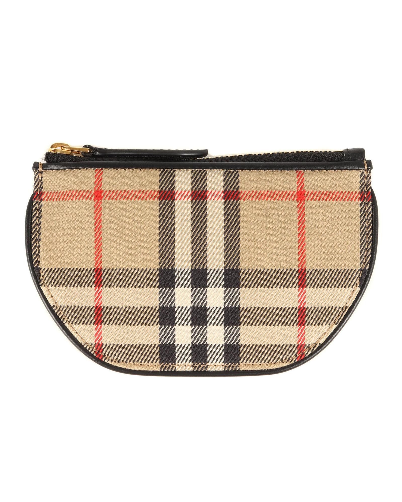 image of Burberry Chic Beige Cotton Coin Purse, Women's