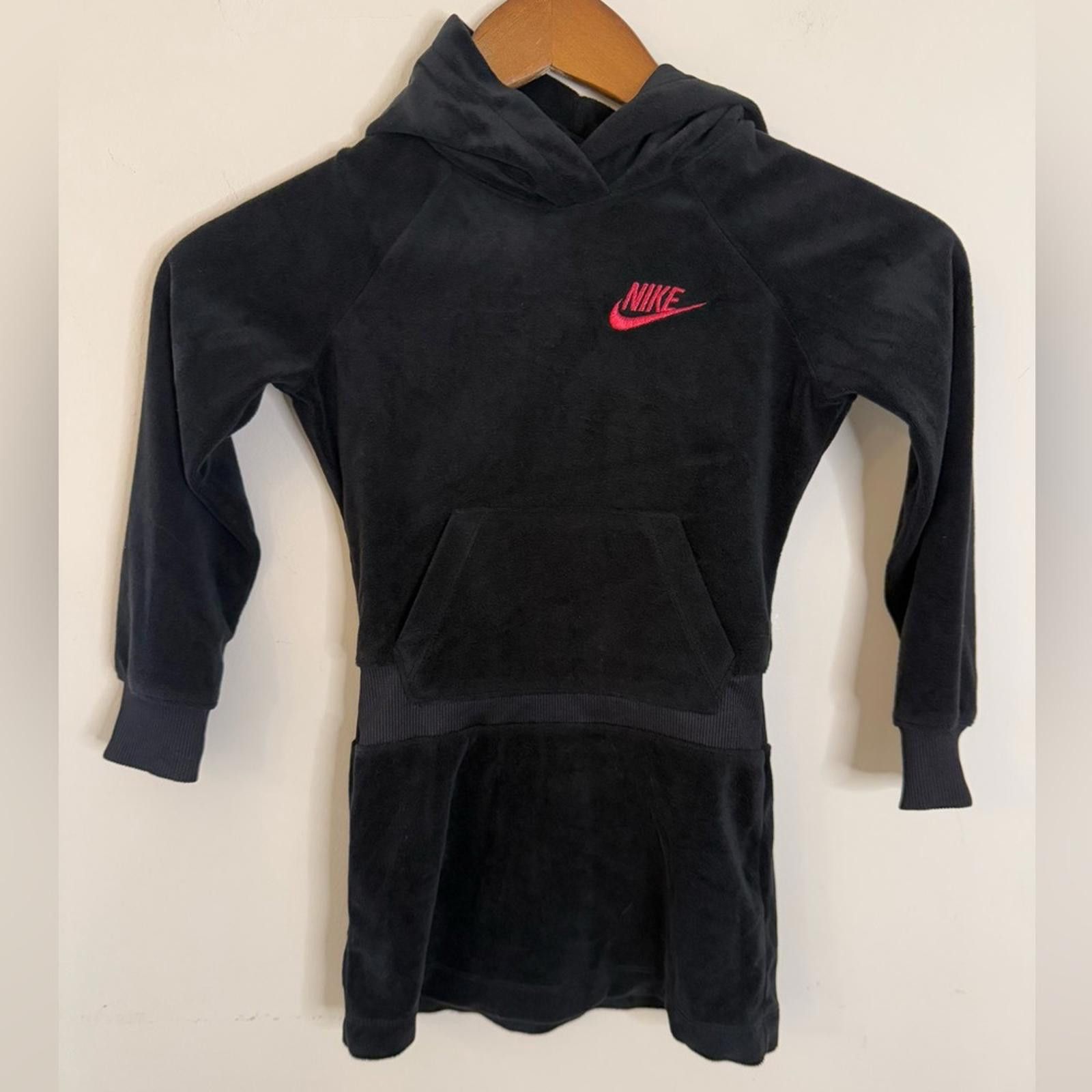 Nike Nike black velour hoodie dress SZ 4-XS-3 to 4 years Size XS / US 0-2 / IT 36-38 - 1 Thumbnail