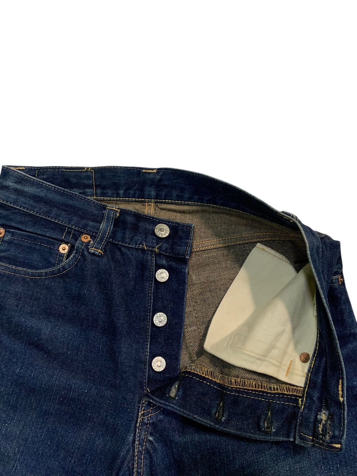 Kapital Vintage Hr Market Selvedge Button fly Faded Distressed Denim Size US 27 - 16 Thumbnail