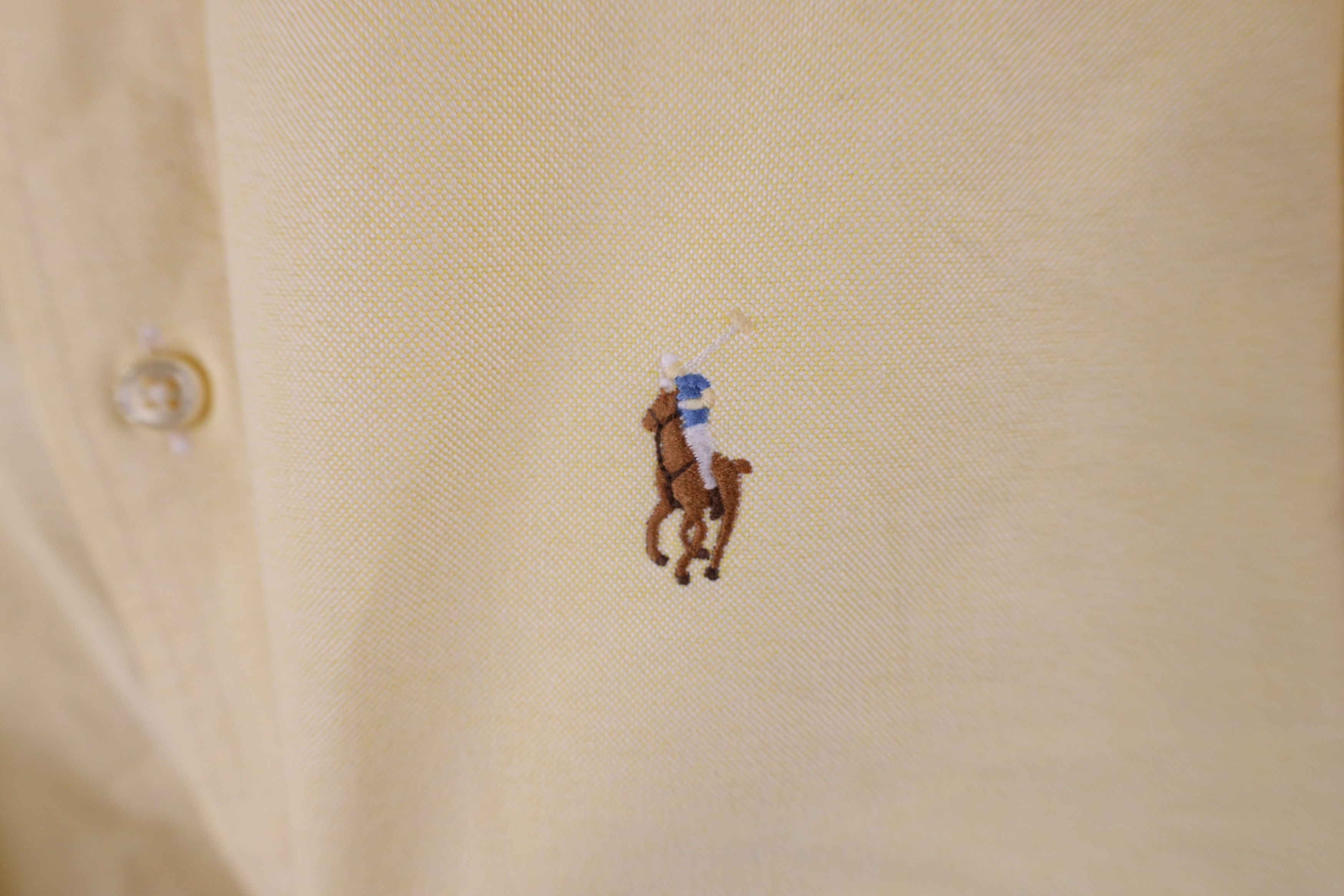 Ralph Lauren × Vintage Vintage 90s Ralph Lauren Oxford Button Down Shirt Yellow Size US L / EU 52-54 / 3 - 4 Thumbnail