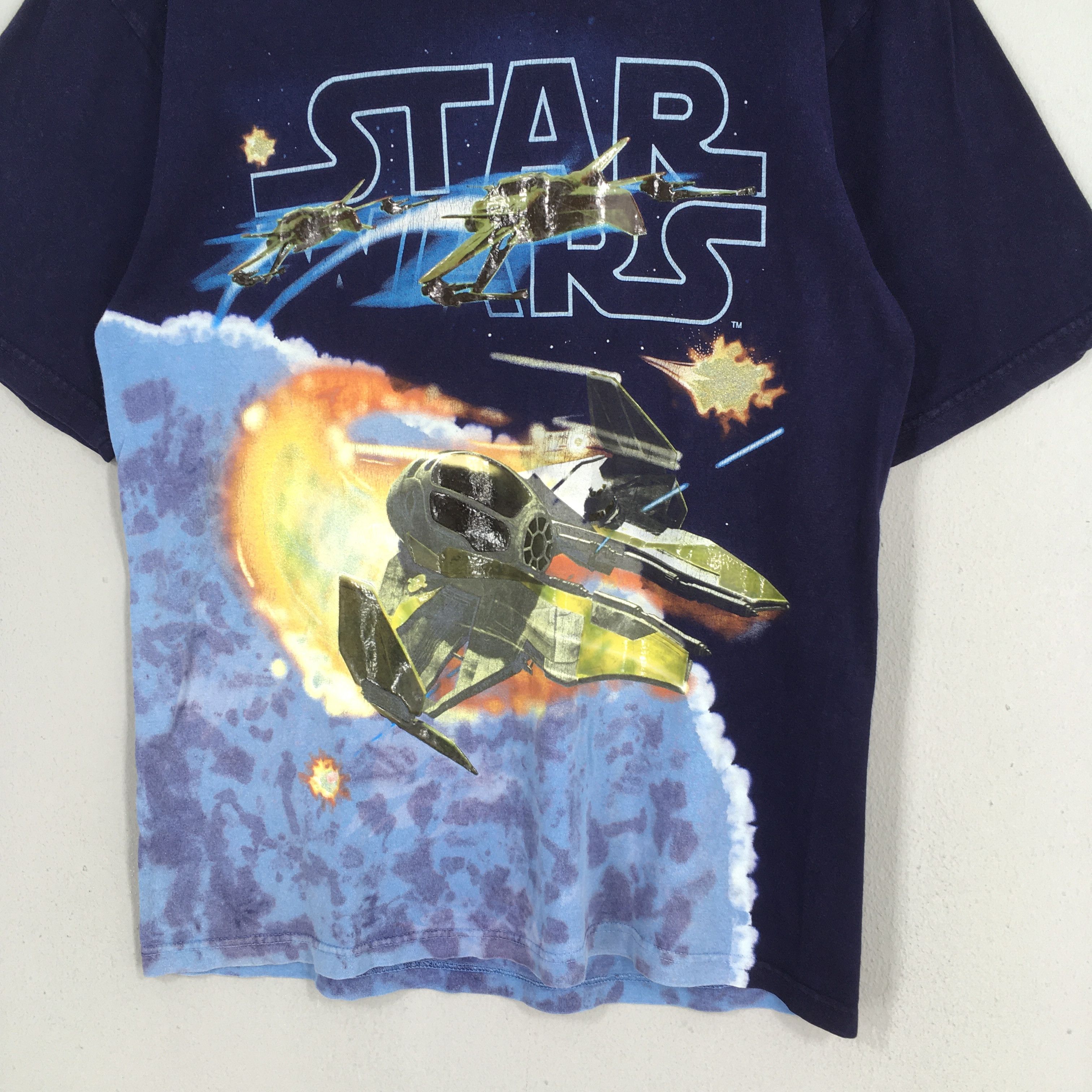 Star Wars 90s Star Wars Darth Vader Movies Tie Dye Blue Tshirt M Size US M / EU 48-50 / 2 - 2 Thumbnail