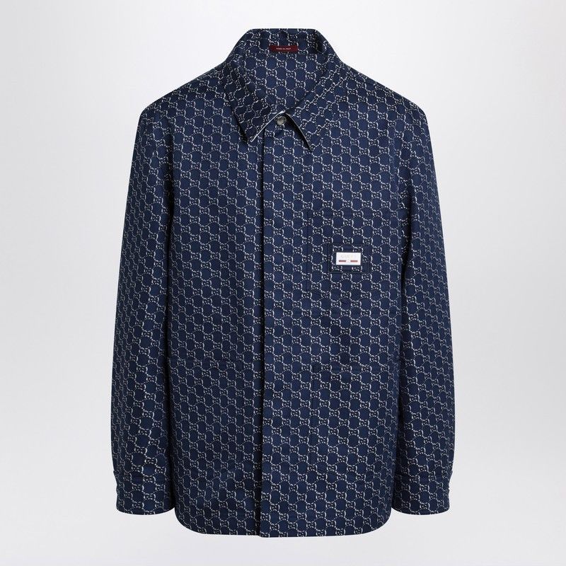 Gucci Gucci Blue/White Jacket With Gg Shadow Size US S / EU 44-46 / 1 - 1 Thumbnail