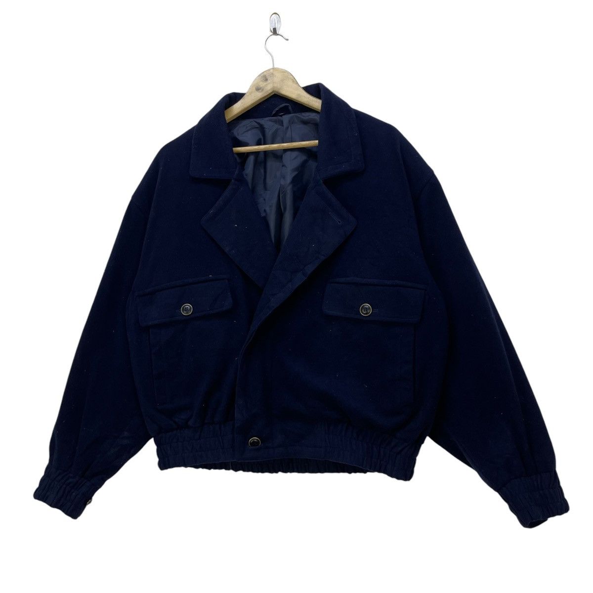 Balenciaga 💥Vintage 90s Balenciaga Paris Wool Double Collar Jacket Size US M / EU 48-50 / 2 - 3 Thumbnail
