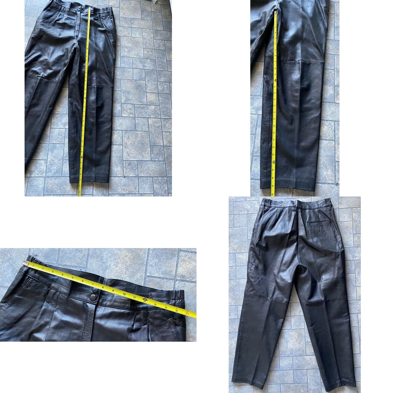 Vintage Jessica Taylor Leather Pants Black Women Size 12 Size 34" / US 12 / IT 48 - 8 Thumbnail