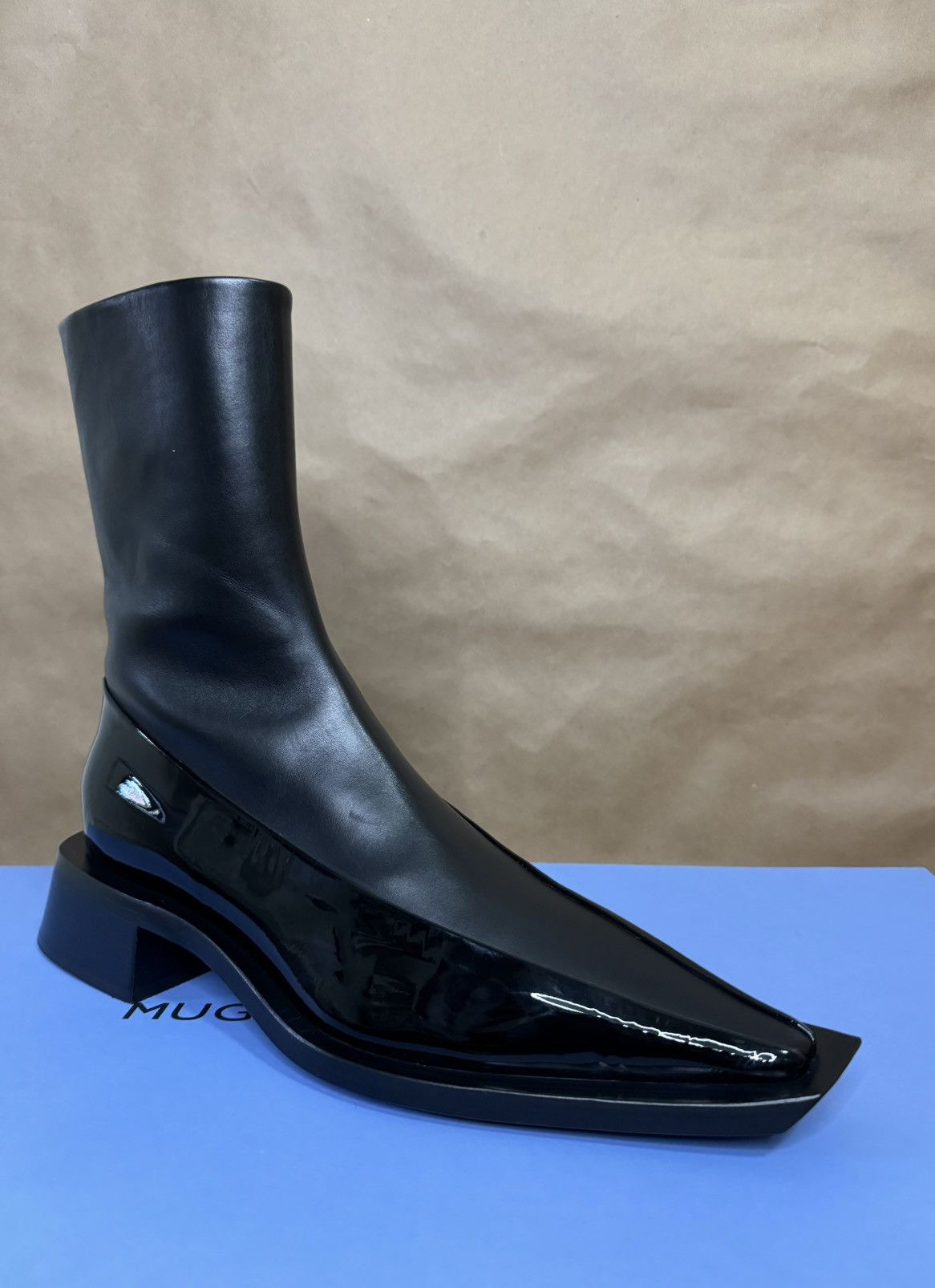 H&M × Mugler H&M X Mugler Zip Ankle Leather Boots Size US 10 / EU 43 - 1 Thumbnail