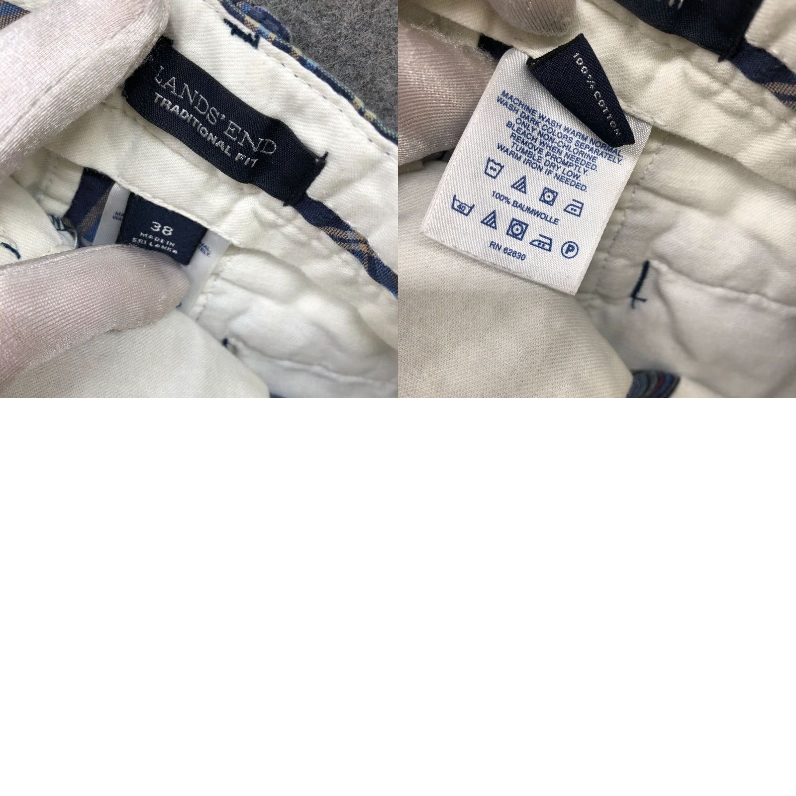 Lands' End Lands' End Chino Shorts Mens 38 Traditional Fit Blue Plaid 9'' Inseam Cotton Flat Front Casual Shirt? Size US 38 / EU 54 - 8 Thumbnail