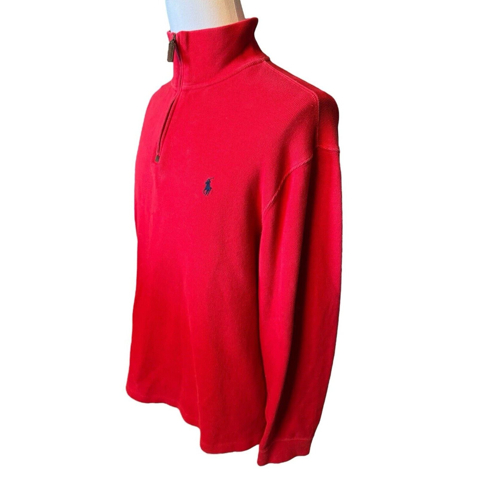 Polo Ralph Lauren Ralph Lauren Polo Red Quarter Zip Pullover Sweater Cotton Size US XL / EU 56 / 4 - 2 Thumbnail