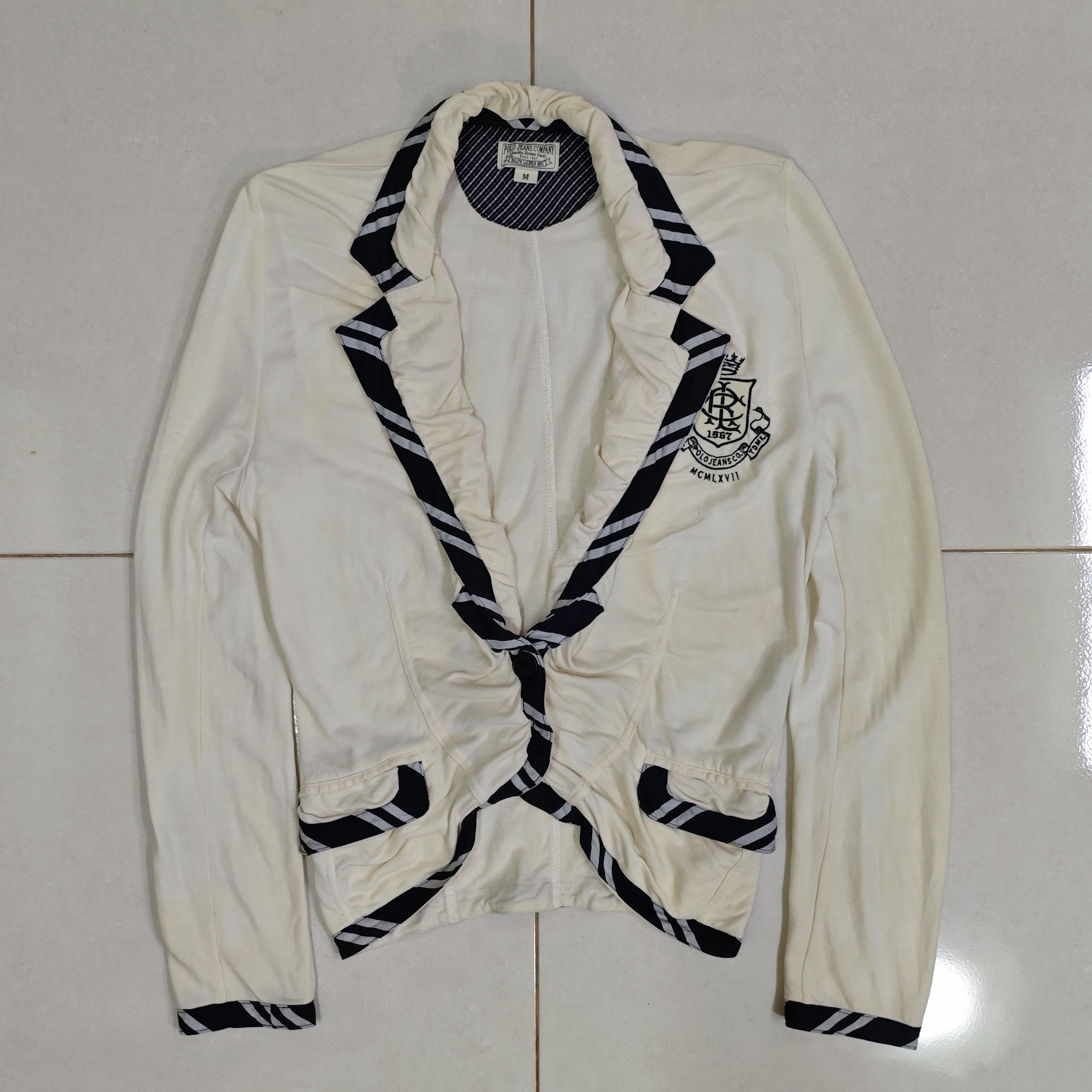 Polo Ralph Lauren PRL POLO JEANS CO. RALPH LAUREN Off White Preppy Blazer M Size M / US 6-8 / IT 42-44 - 4 Thumbnail