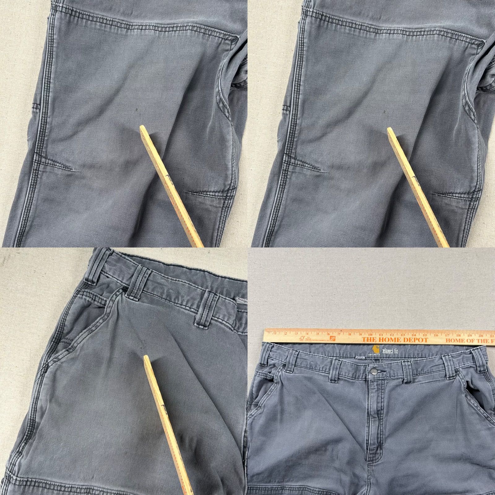 Carhartt VINTAGE Carhartt Pants Mens 44x32 Canvas Khakis Workwear Relaxed Straight 41 in Waist Gray 31 in Inseam Mens Size US 44 / EU 60 - 8 Thumbnail