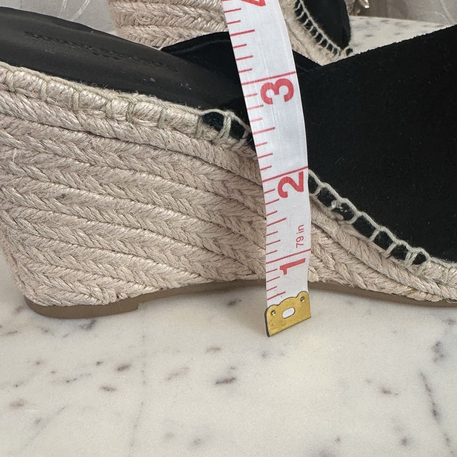 Banana Republic Banana Republic Sandals 8.5 M Wedge Espadrille Black Suede Size US 8.5 / IT 38.5 - 14 Thumbnail