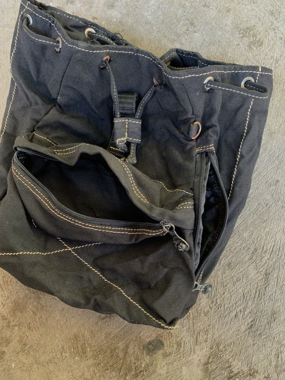 20471120 Vintage Exsport Rucsack Canvas Black Backpack Size ONE SIZE - 8 Thumbnail