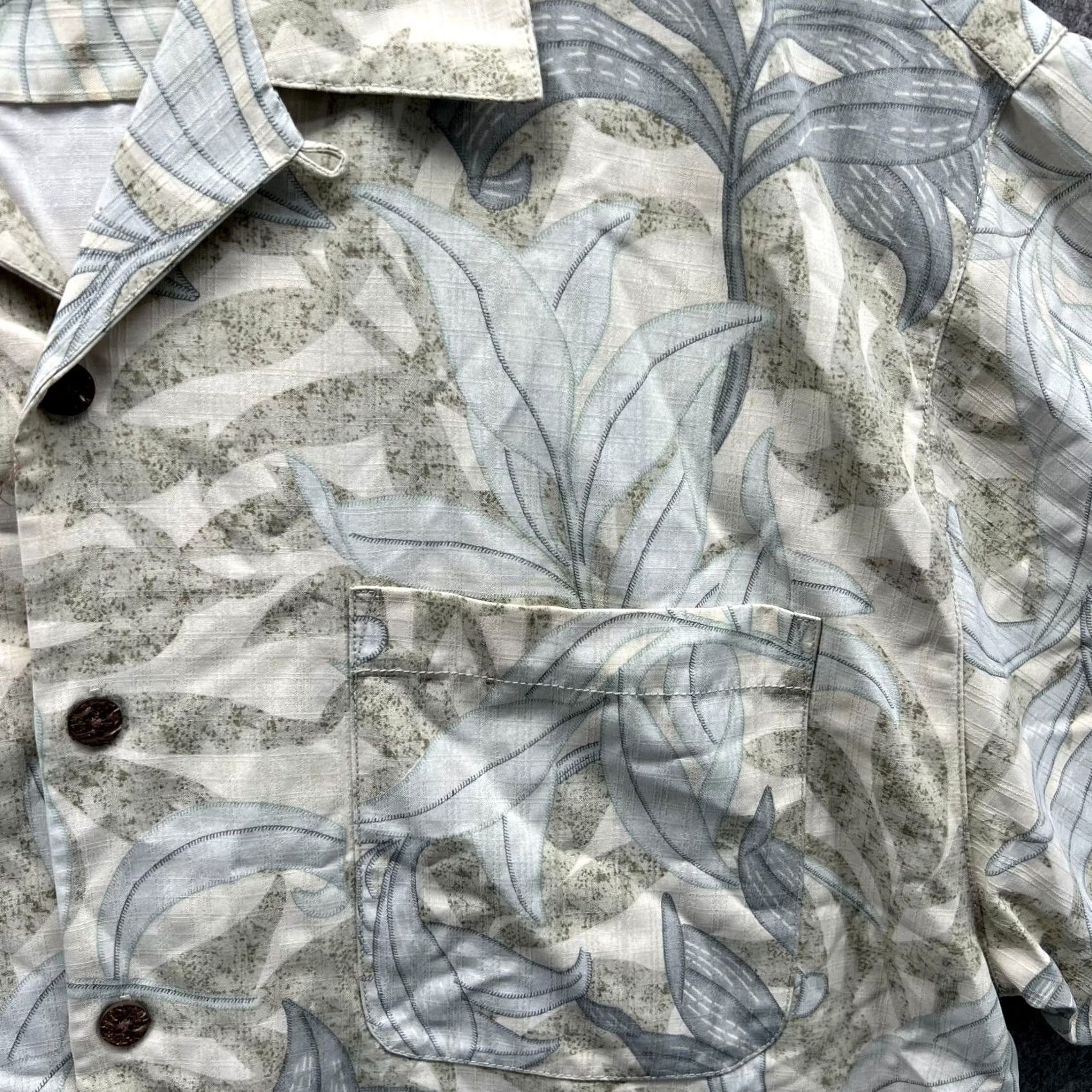 Tommy Bahama VINTAGE Tommy Bahama Shirt Men Large Beige Button-Down Silk Floral Hawaiian Tropic Ivory Size US L / EU 52-54 / 3 - 6 Thumbnail