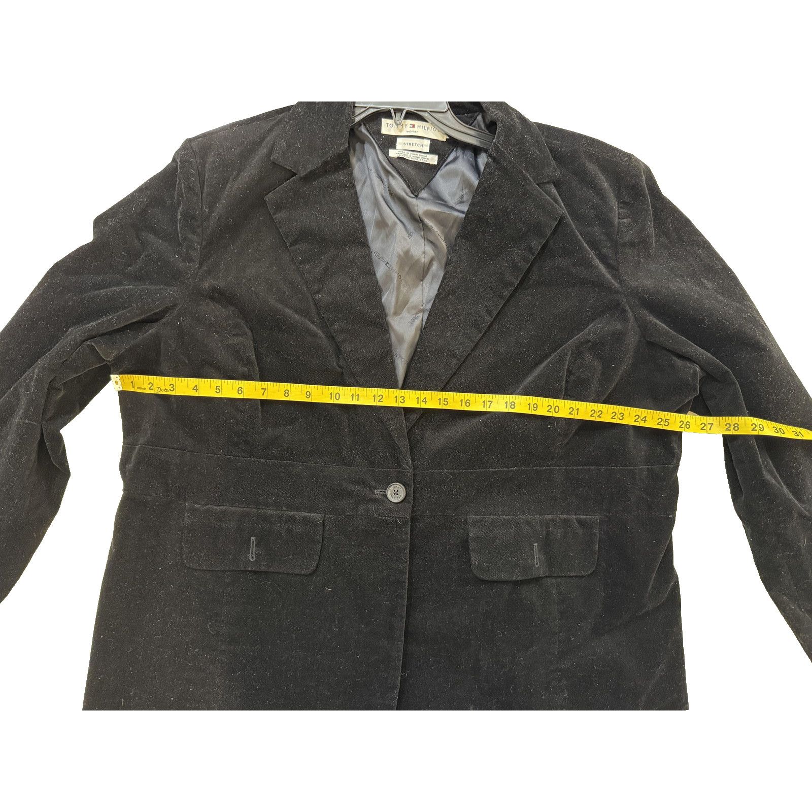 Tommy Hilfiger Tommy Hilfiger Blazer Womens XLarge Black Velvet Jacket Size XL / US 12-14 / IT 48-50 - 3 Thumbnail