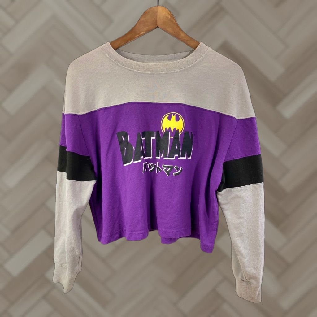 Vintage Batman Graphic Pullover Sweater Womens Size L Purple/Gray #2077 Size L / US 10 / IT 46 - 1 Thumbnail