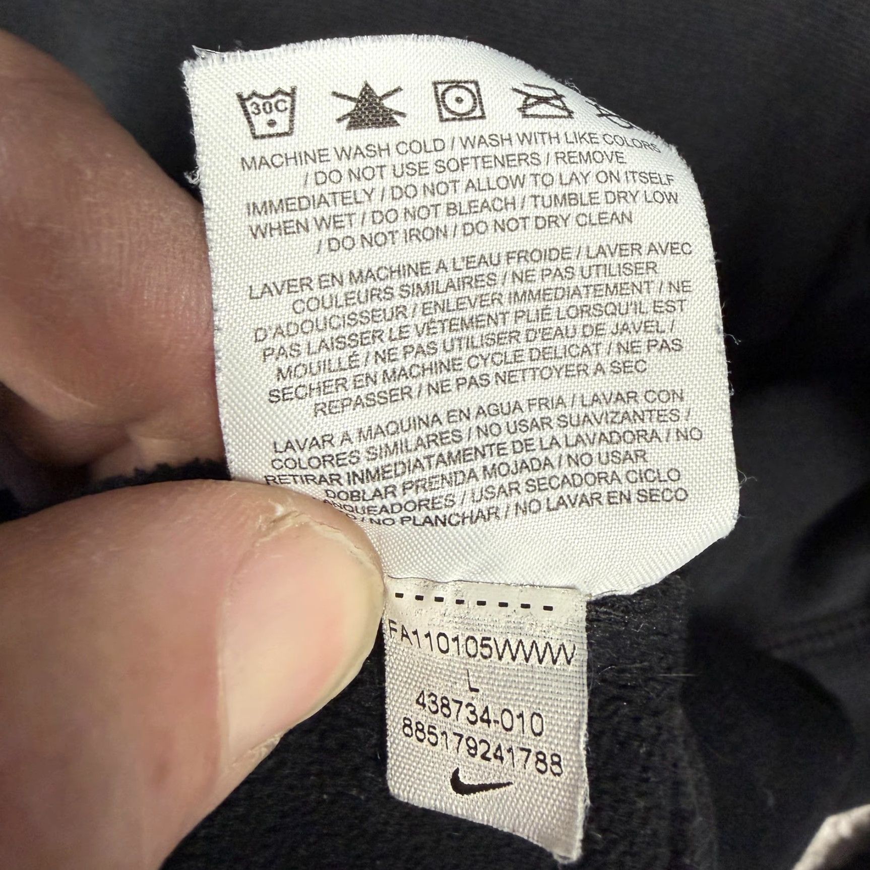 Nike Nike Therma-FIT Hoodie Mens Large Black Gray Pullover Fleece Swoosh Logo Gym Size US L / EU 52-54 / 3 - 7 Thumbnail