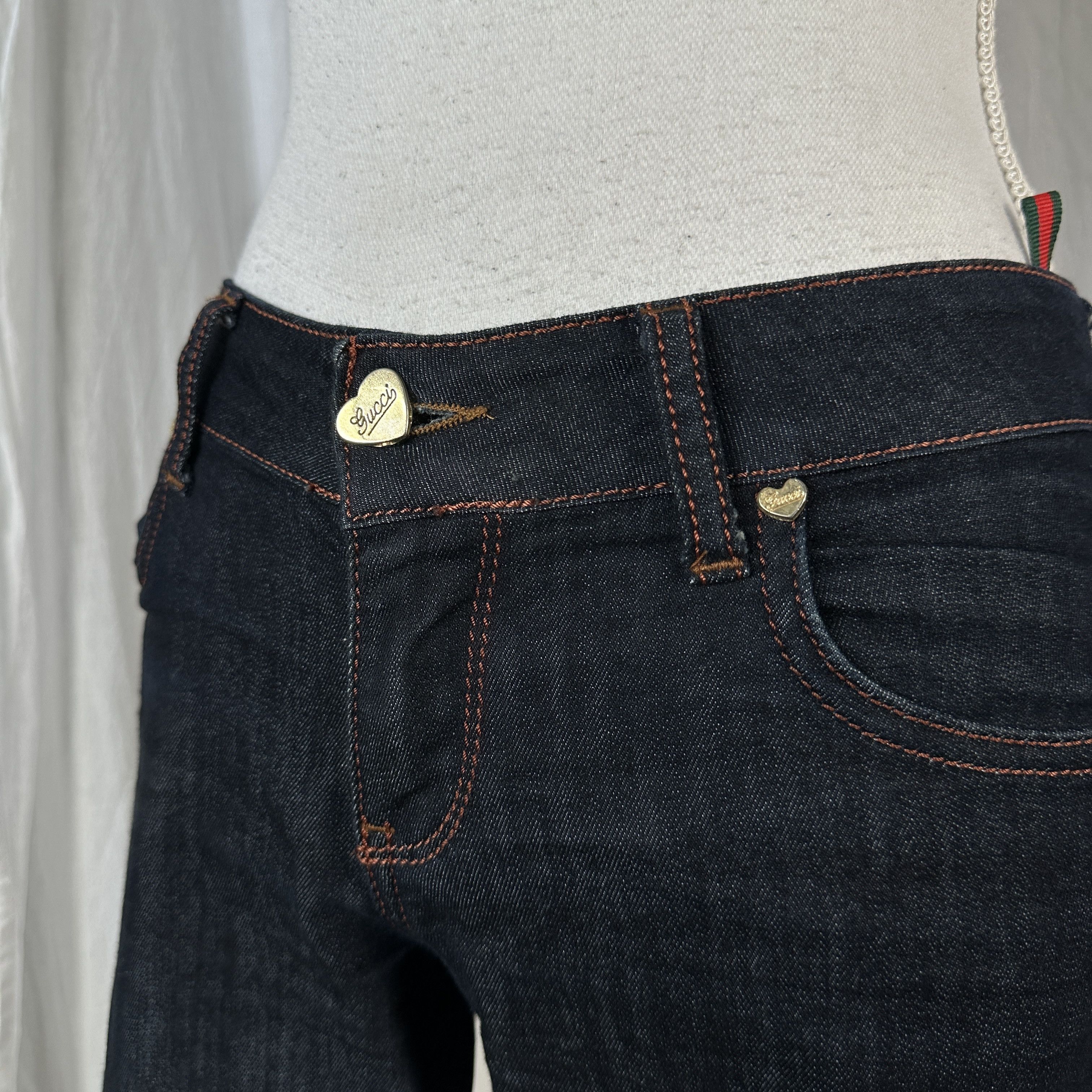 Gucci × Vintage Vintage Y2K Casual Avant Garde Gucci Heart Jeans Size 29" - 9 Thumbnail