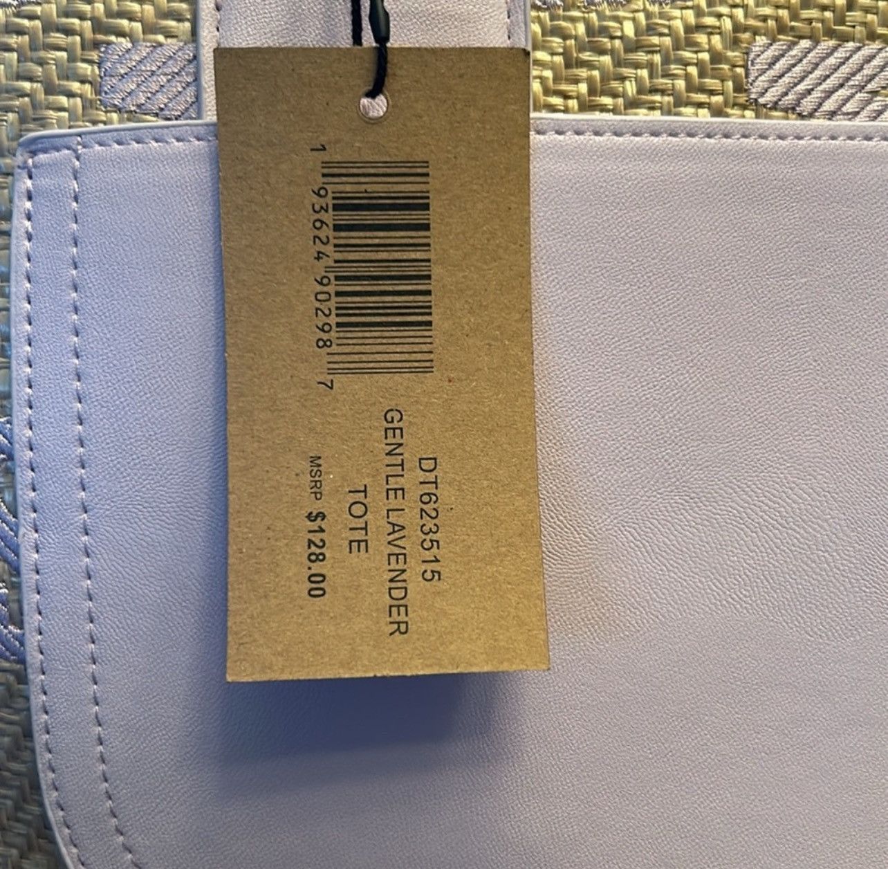 Steve Madden Steve Madden Gentle Lavender Raffia Tote Bag with Wristlet Size ONE SIZE - 5 Thumbnail