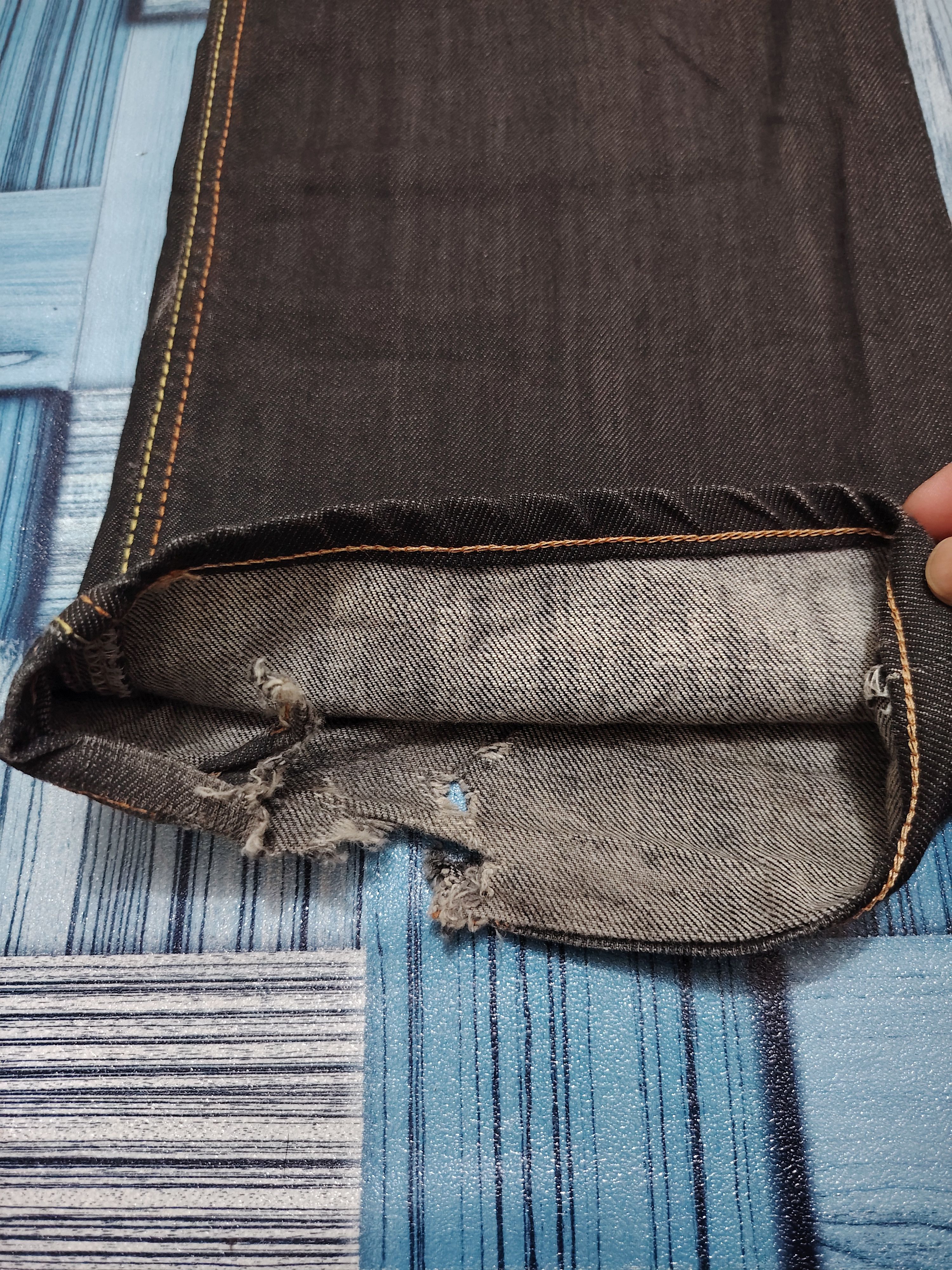 Edwin Japanese Edwin 503 Blue Trip Black Flared Jeans Size US 30 / EU 46 - 9 Thumbnail