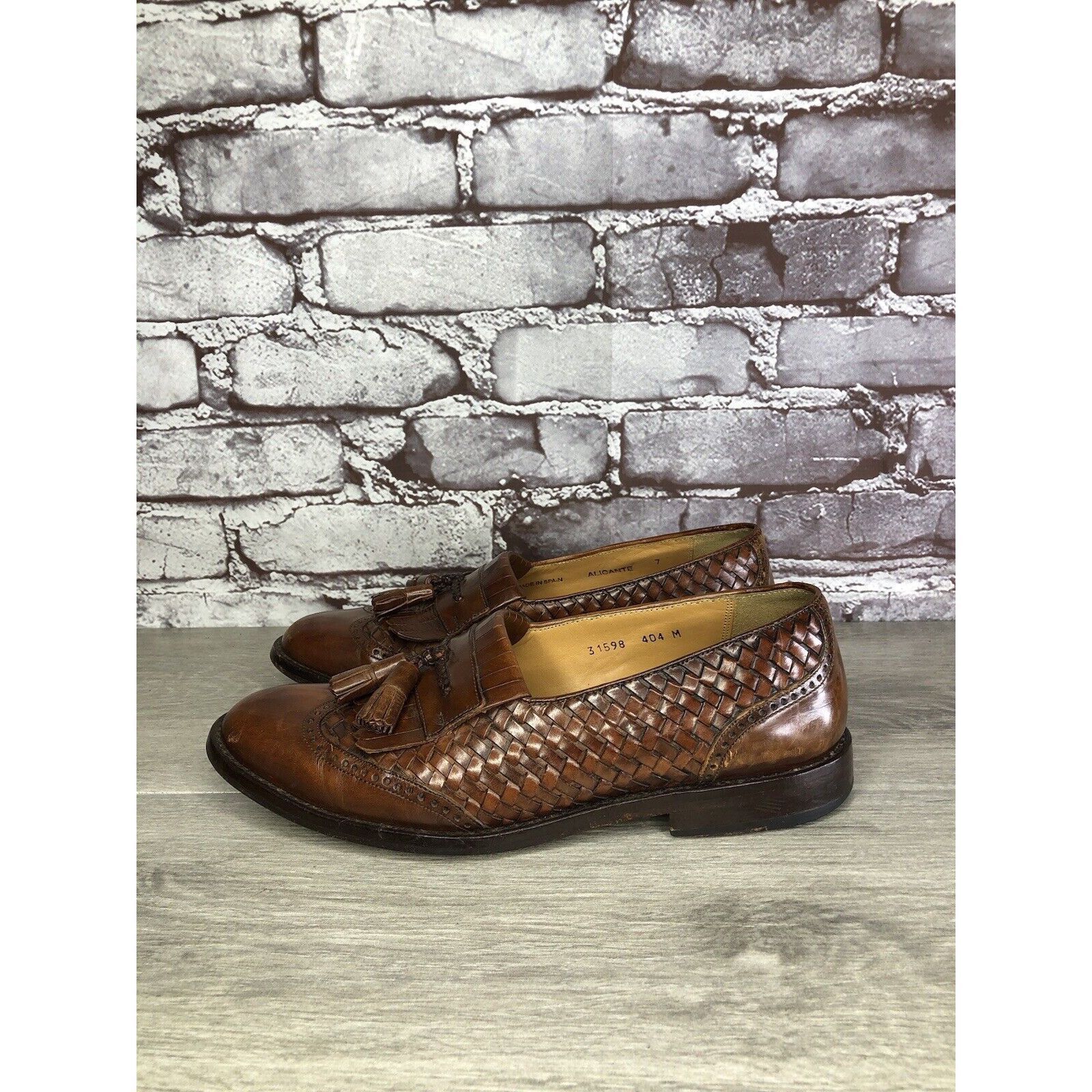 Mezlan Mezlan Alicante Brown Weave Leather Kiltie Tassel Dress Shoe Size US 7 / EU 40 - 1 Thumbnail