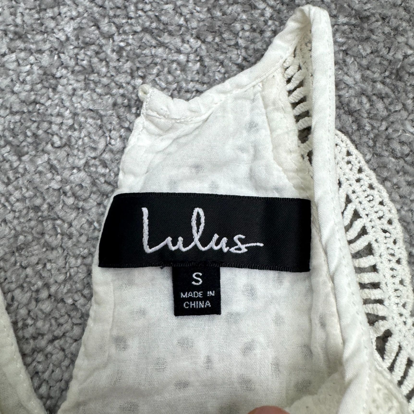 Lulus Lulus Halter White Cotton Blouse Women Small Eyelet Embroidered Boho Summer Size S / US 4 / IT 40 - 6 Thumbnail