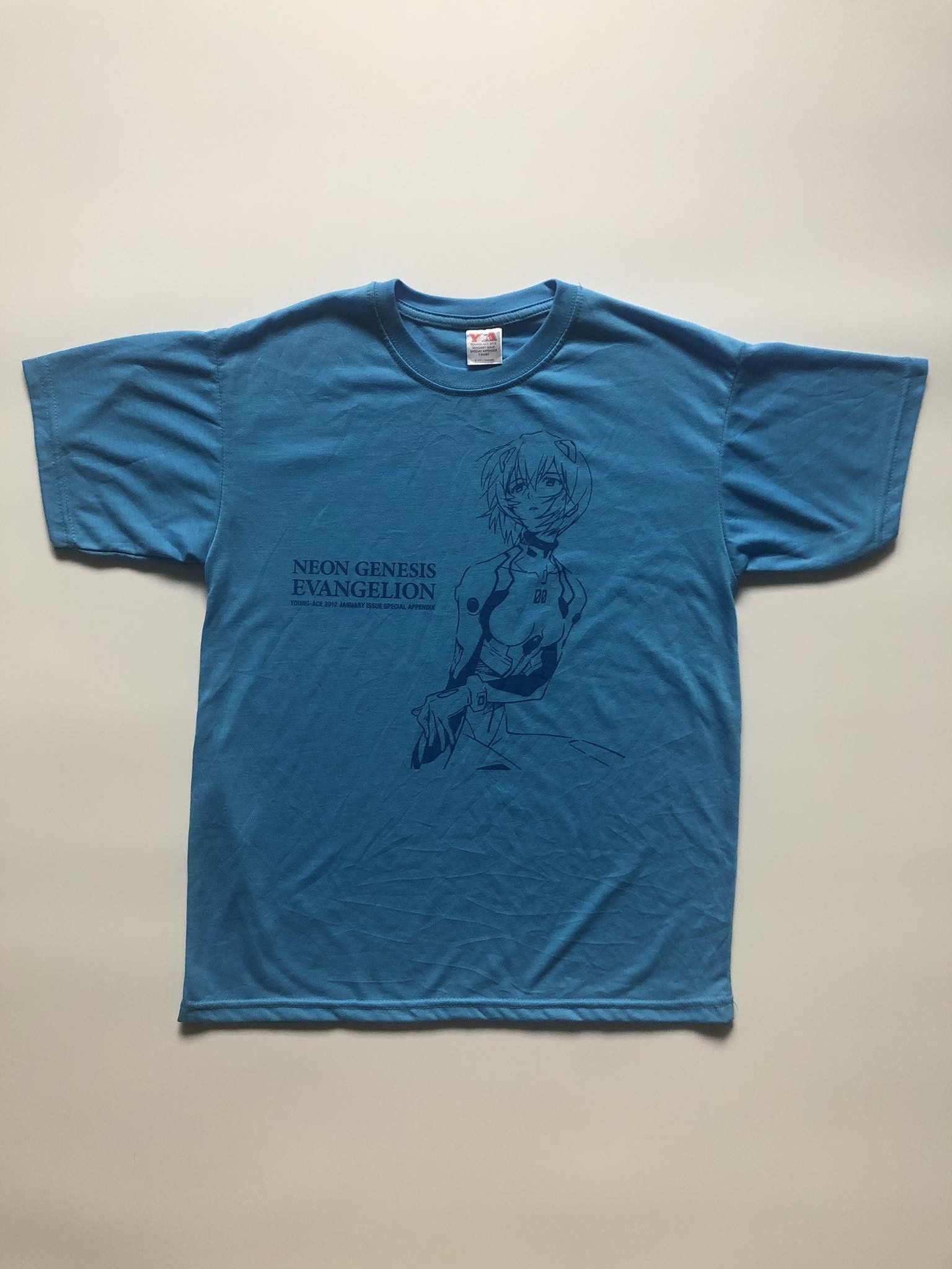 image of Art x Vintage Neon Genesis Evangelion Anime Shirt in Blue, Men's (Size Small)