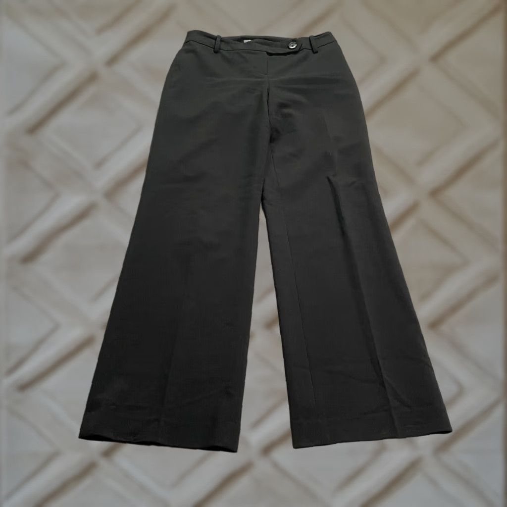 ann taylor black dress pants Ann Taylor Black/White/Gray Striped Wide Leg Dress Pants- Size 2 main image 1