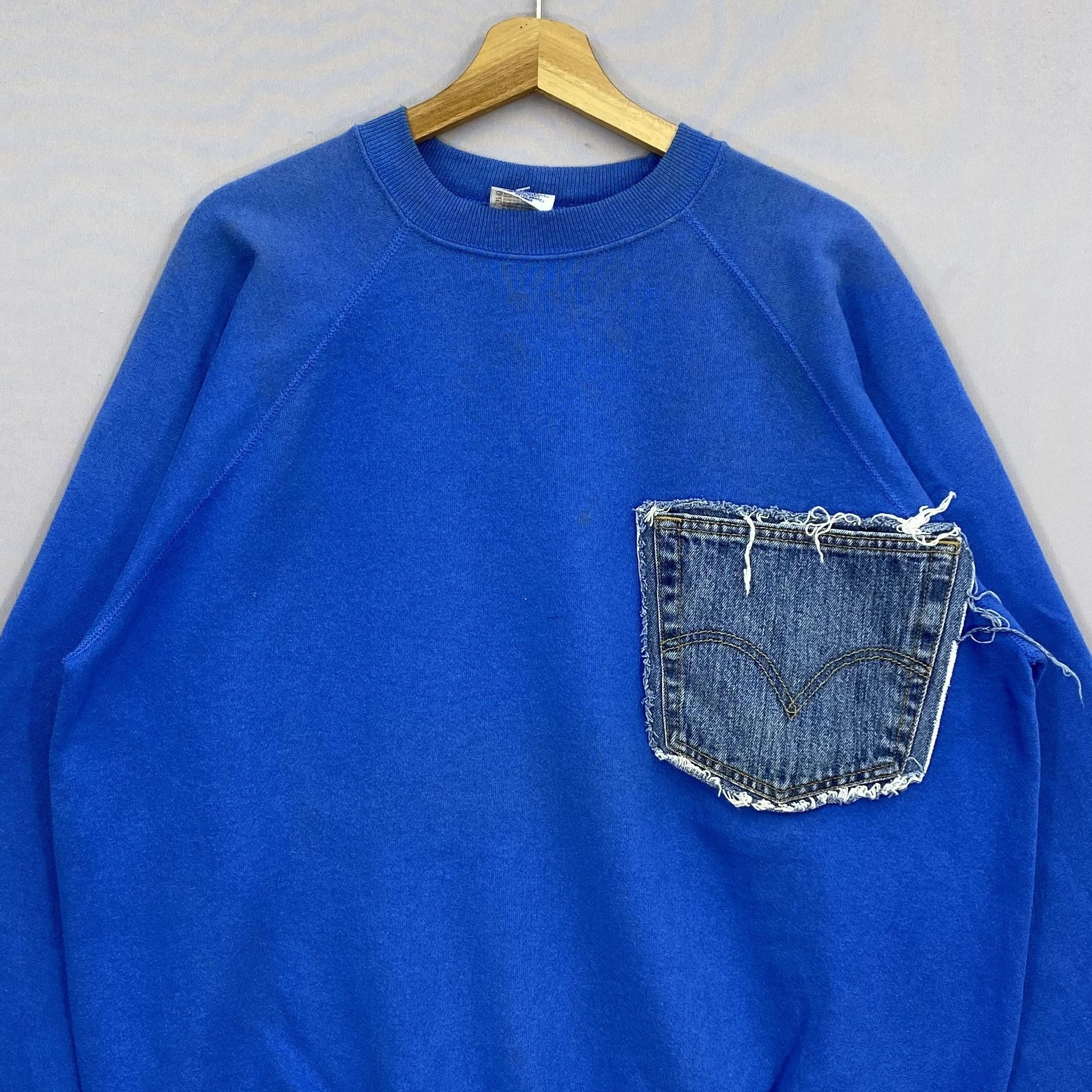 Vintage 90s Remake by Panama Boy Sweatshirt Levi's 501 Patch Sweater Size US XL / EU 56 / 4 - 2 Thumbnail