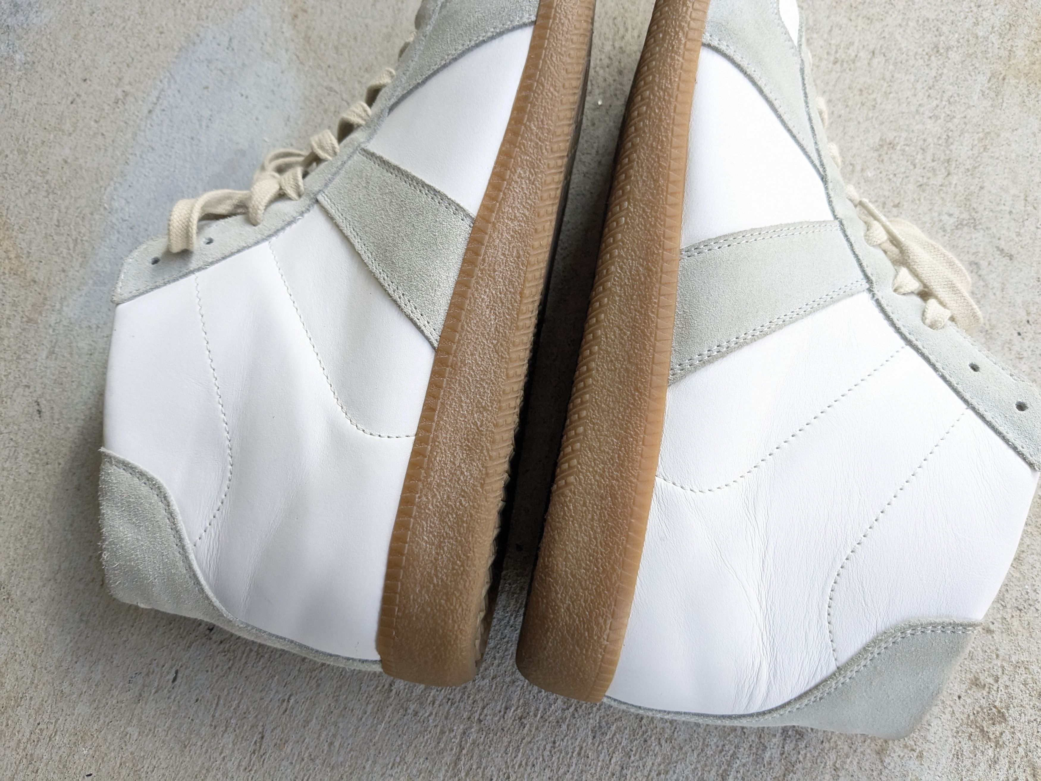 Maison Margiela Maison Margiela GAT White Gray 12 45 High Suede Leather Size US 12 / EU 45 - 6 Thumbnail