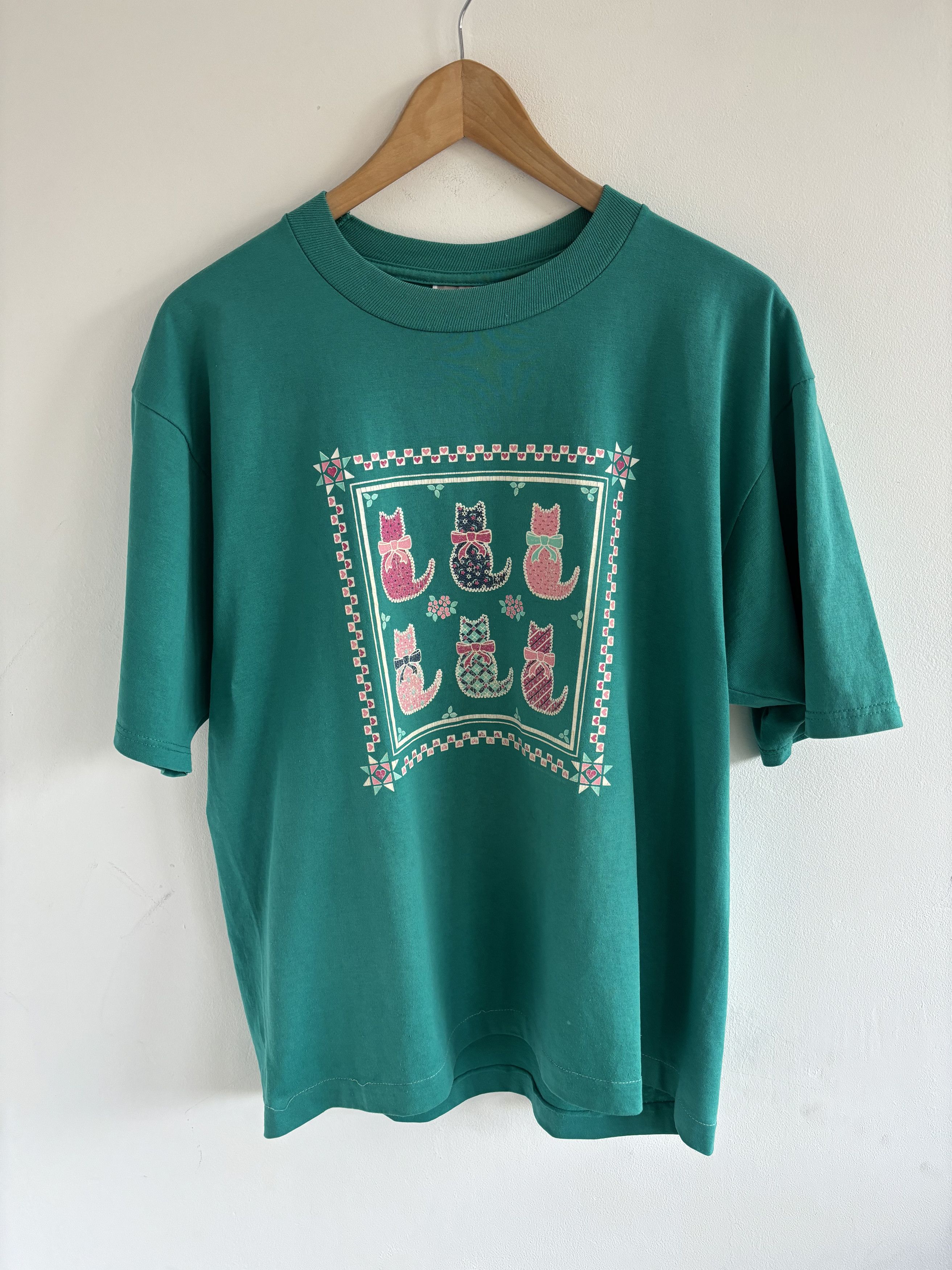 Jerzees × Vintage Vintage 90s Cats Cute Tee Size US L / EU 52-54 / 3 - 1 Thumbnail