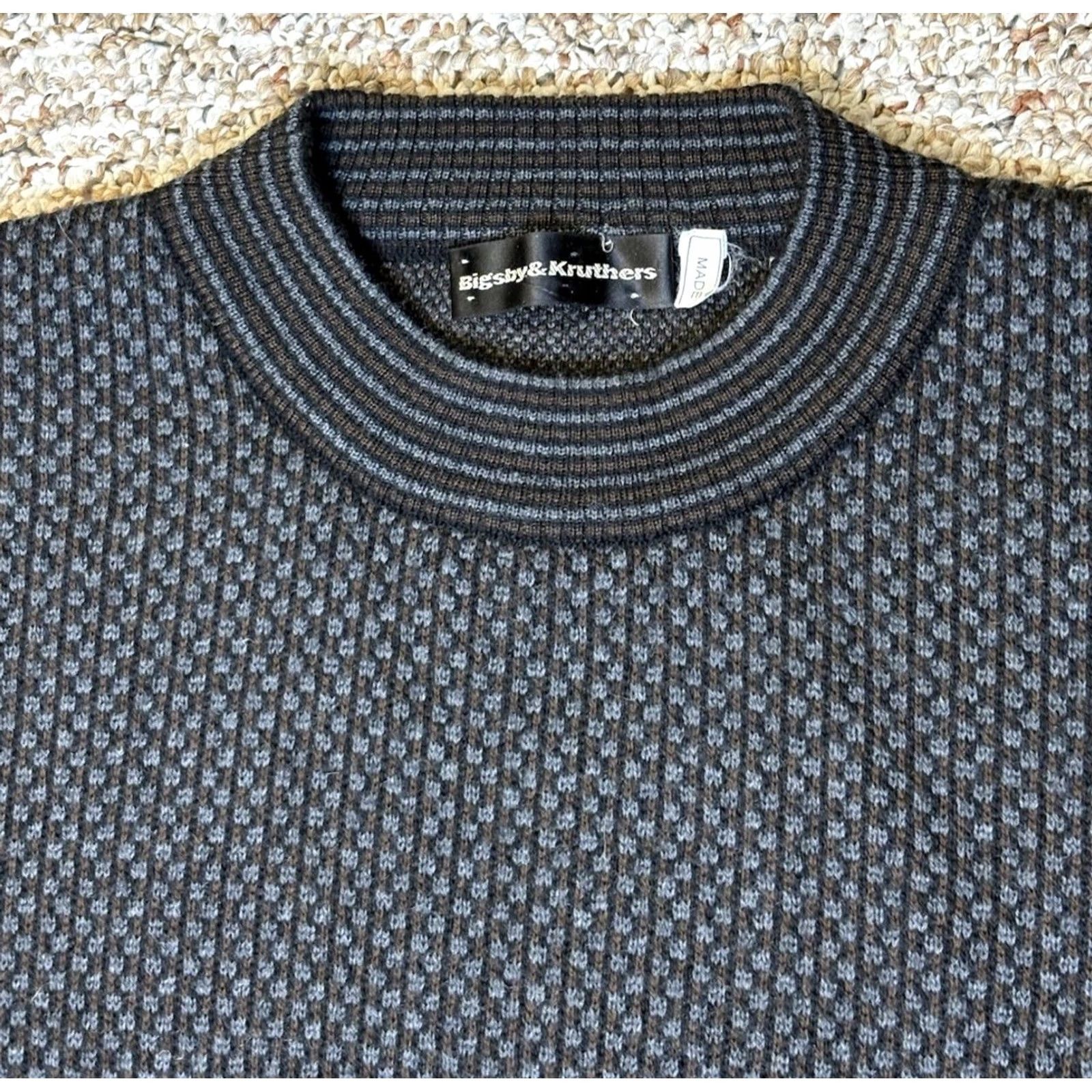 Vintage VINTAGE Bigsby & Kruthers 100% Merino Wool Sweater Geometric Italy Made Mens Large Size US L / EU 52-54 / 3 - 2 Thumbnail