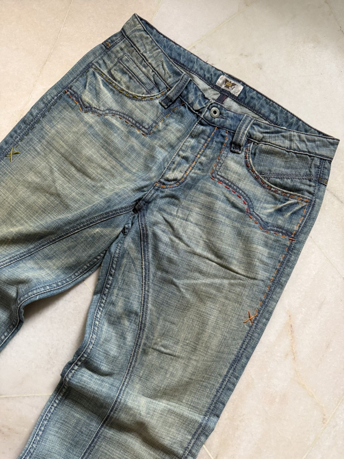 Japanese Brand Vintage 90s antik Denim Usa Flare jeans Size US 32 / EU 48 - 3 Thumbnail