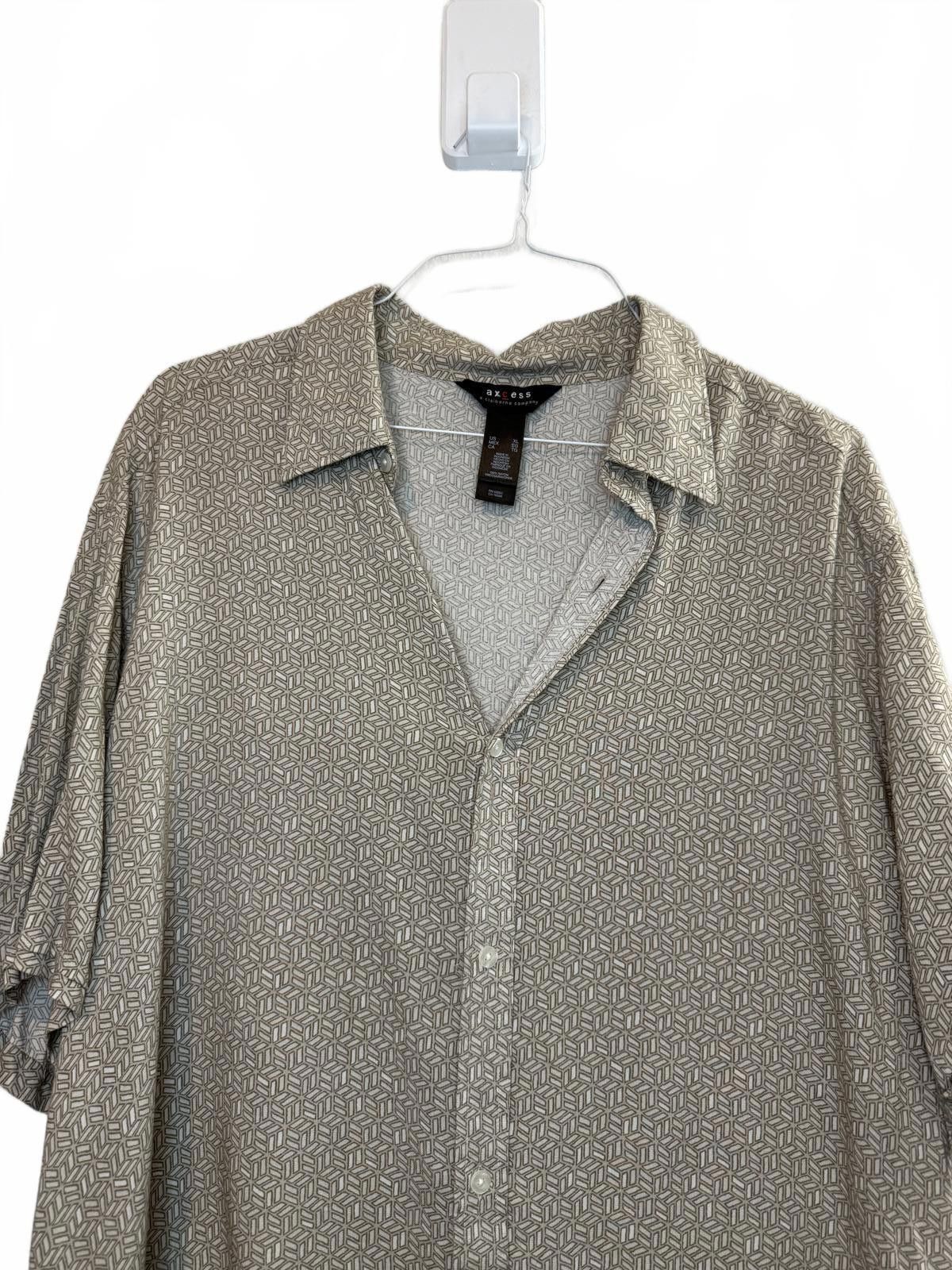 Other Loose fit Tan Neutral Button-Up Short Sleeve Shirt Size US XL / EU 56 / 4 - 2 Thumbnail