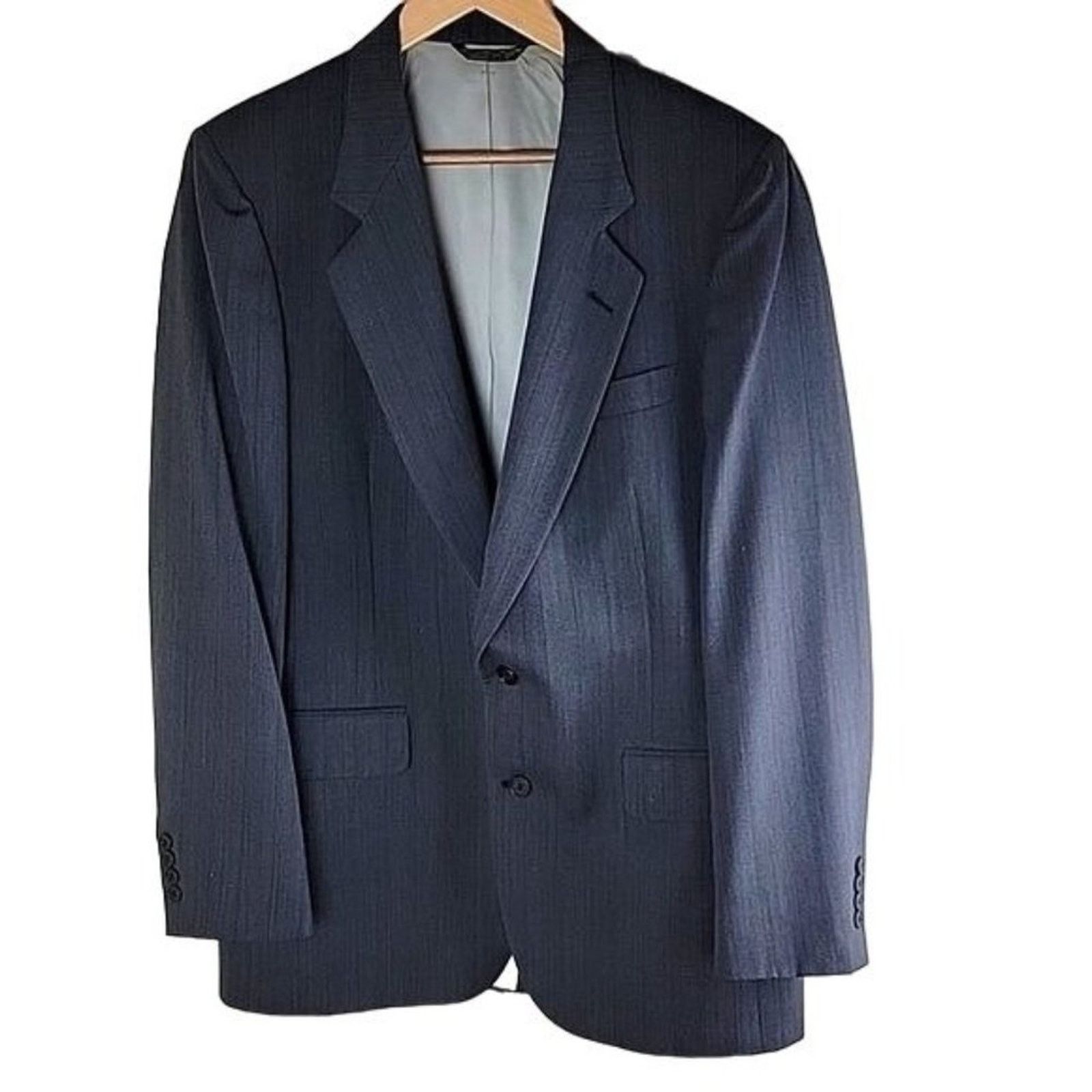 Pierre Cardin Pierre Cardin Men's Vintage Striped Suit Blazer Grey 38R Size 38R - 1 Thumbnail