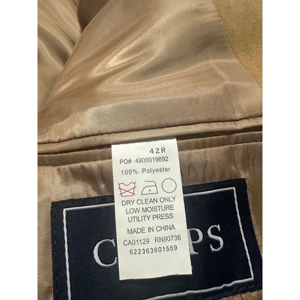 Chaps Chaps tan faux suede two button blazer size 42R Size 42R - 5 Thumbnail