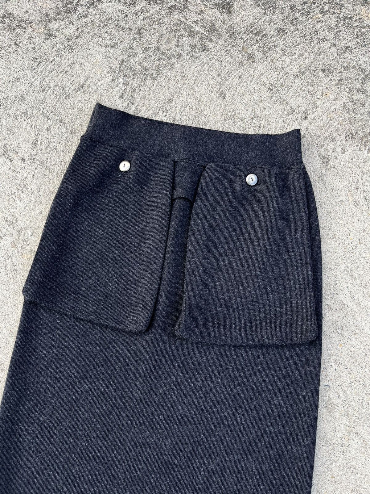 Jean Paul Gaultier × Vintage Vintage 90’s Jean Paul Gaultier Big Pockets Wool Midi Skirt Size 28" / US 6 / IT 42 - 2 Thumbnail
