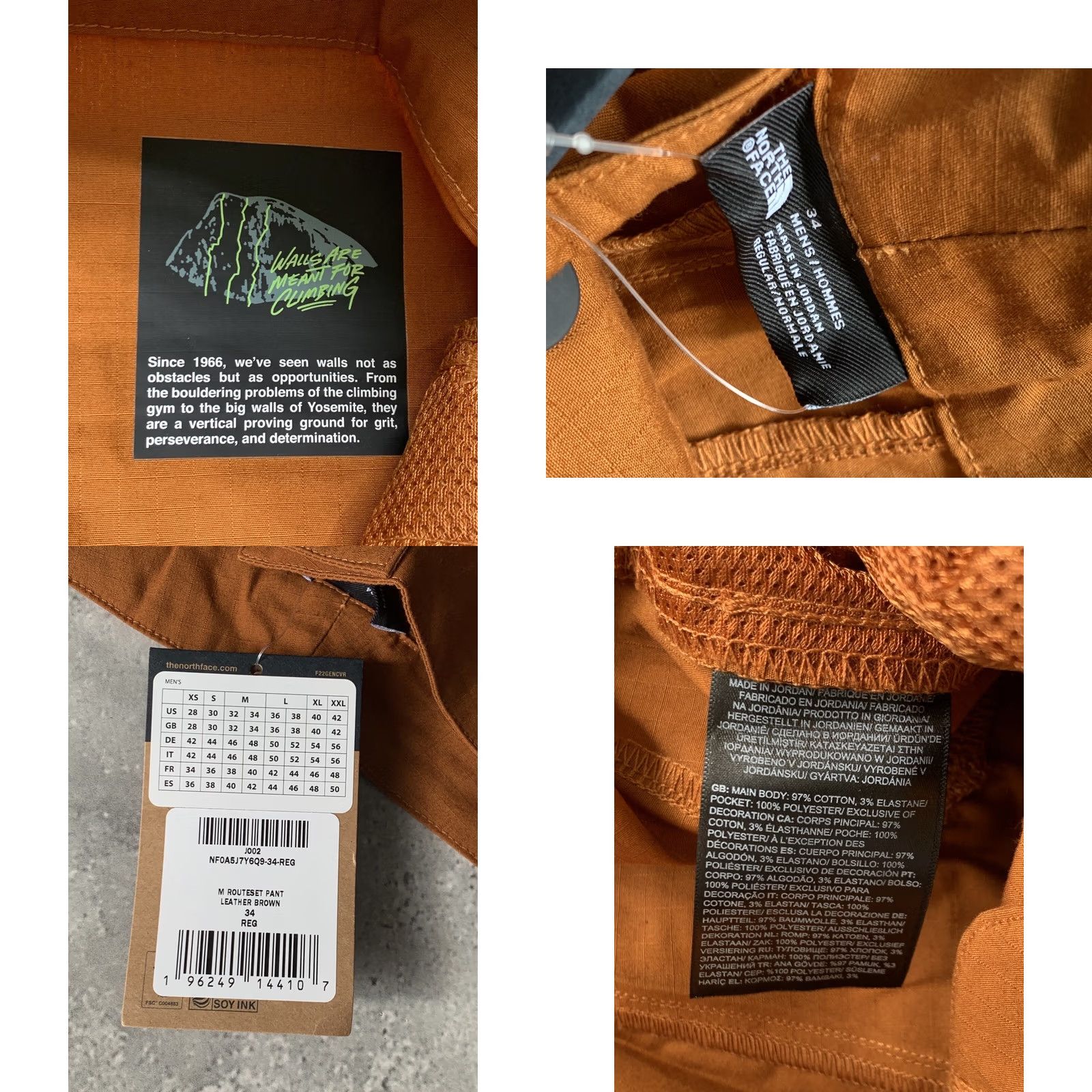 The North Face The North Face RouteSet Pants Khakis Brown Mens 34 Adult Color Brown Size US 34 / EU 50 - 8 Thumbnail