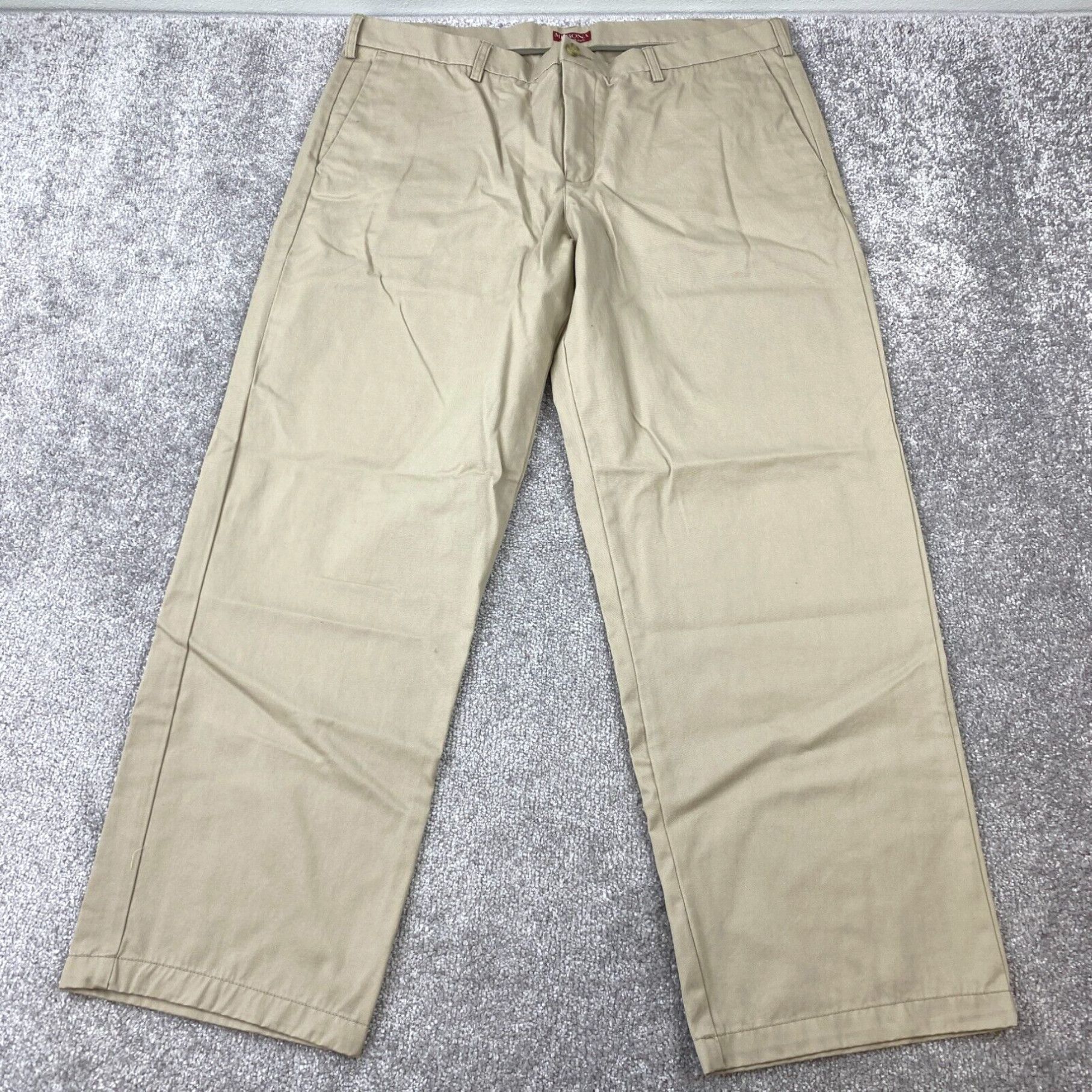 Merona Merona The Ultimate Khaki Pants Men s 42x32 Tan Flat Front Slash Pocket Cotton Grailed