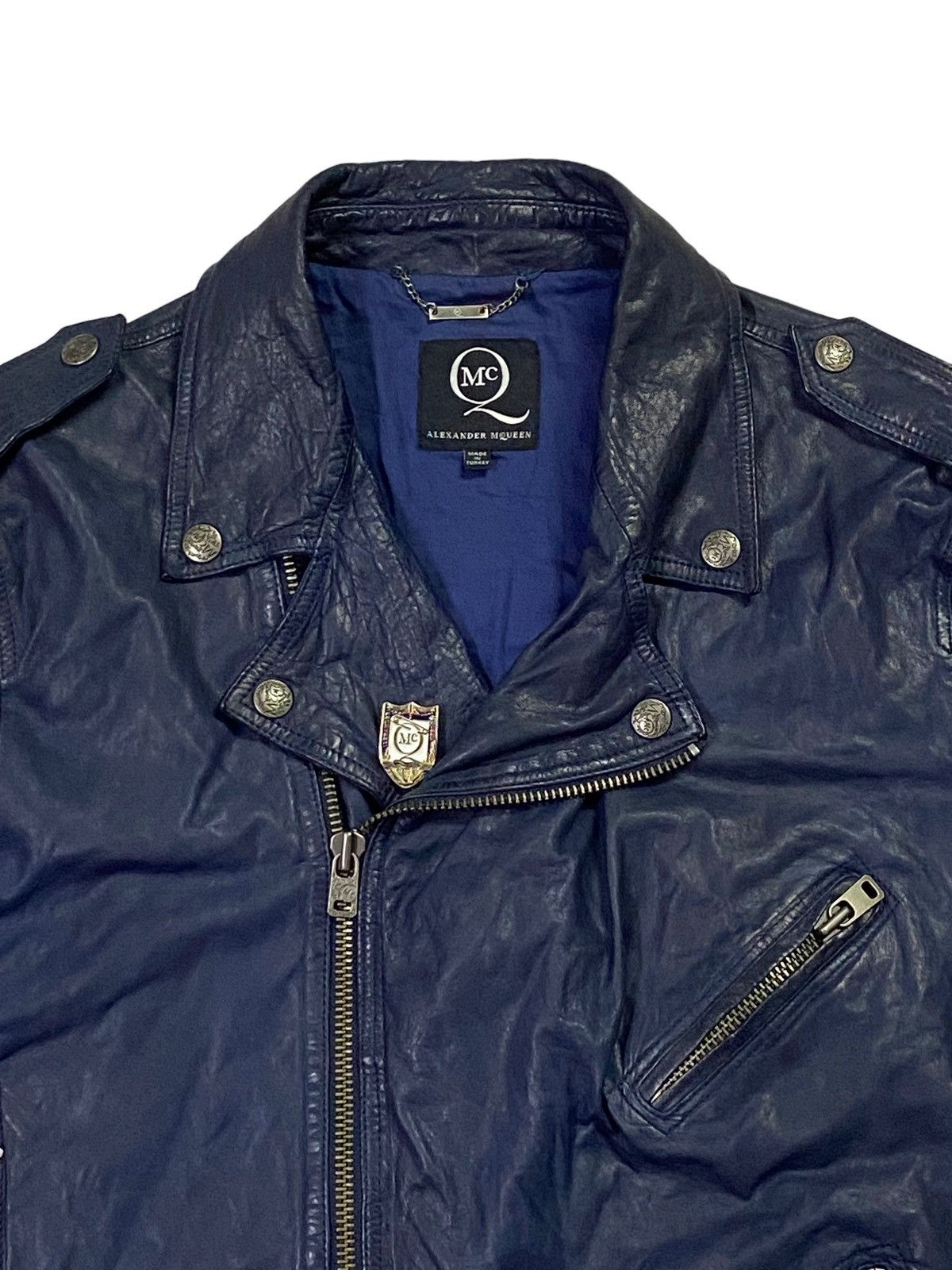Alexander McQueen Alexander McQueen Double Coller Leather Jacket Size US XL / EU 56 / 4 - 15 Thumbnail