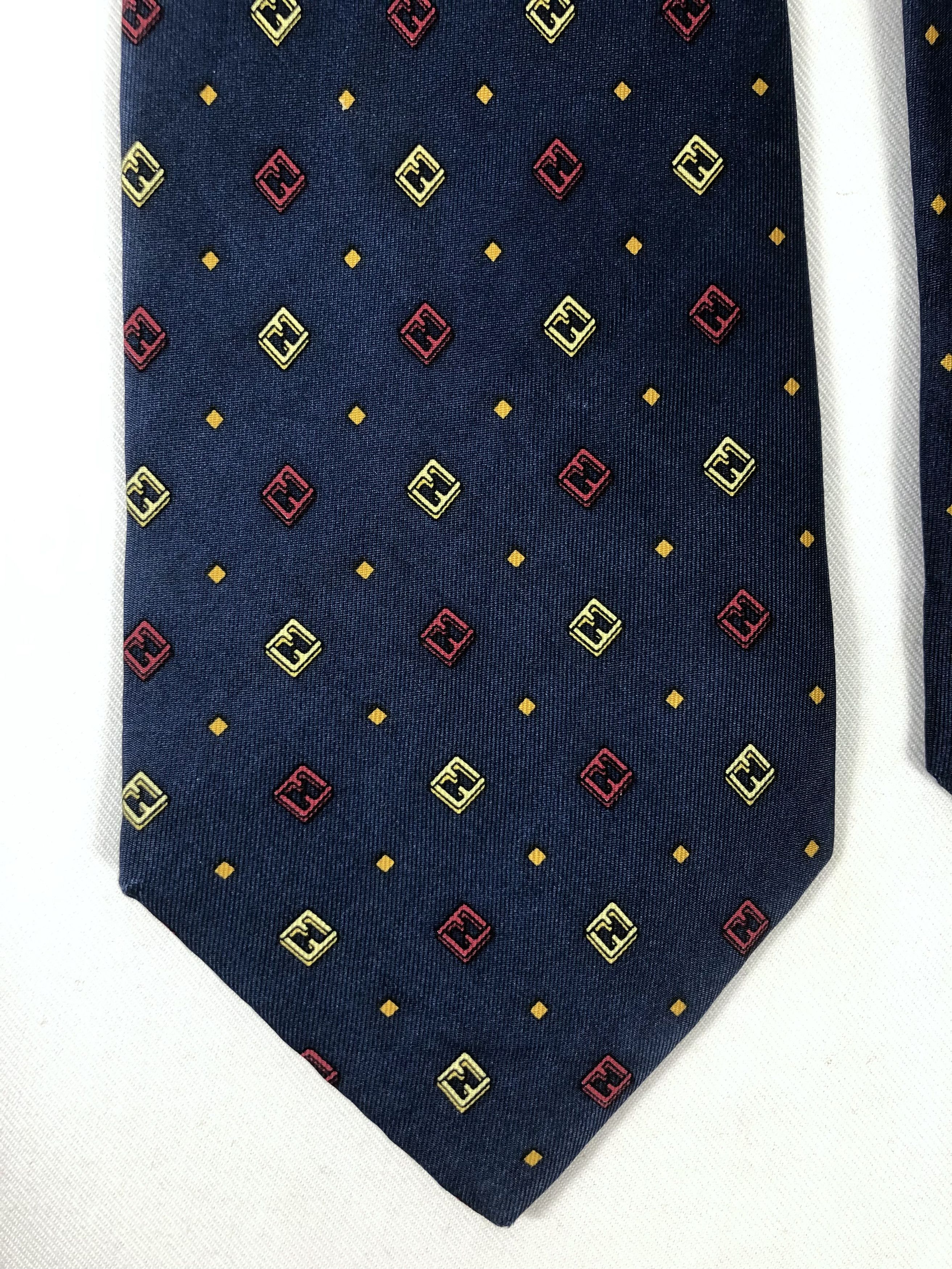 Fendi Rare Fendi Cravatte Monogram Silk Tie Made in Italy Size ONE SIZE - 3 Thumbnail