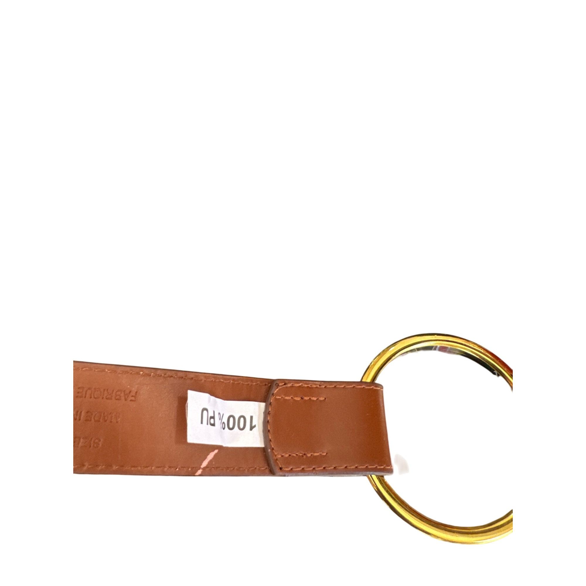 Other Brown Faux Leather Belt With Gold-Tone Metal Ring Buckle Siz Size ONE SIZE - 5 Thumbnail