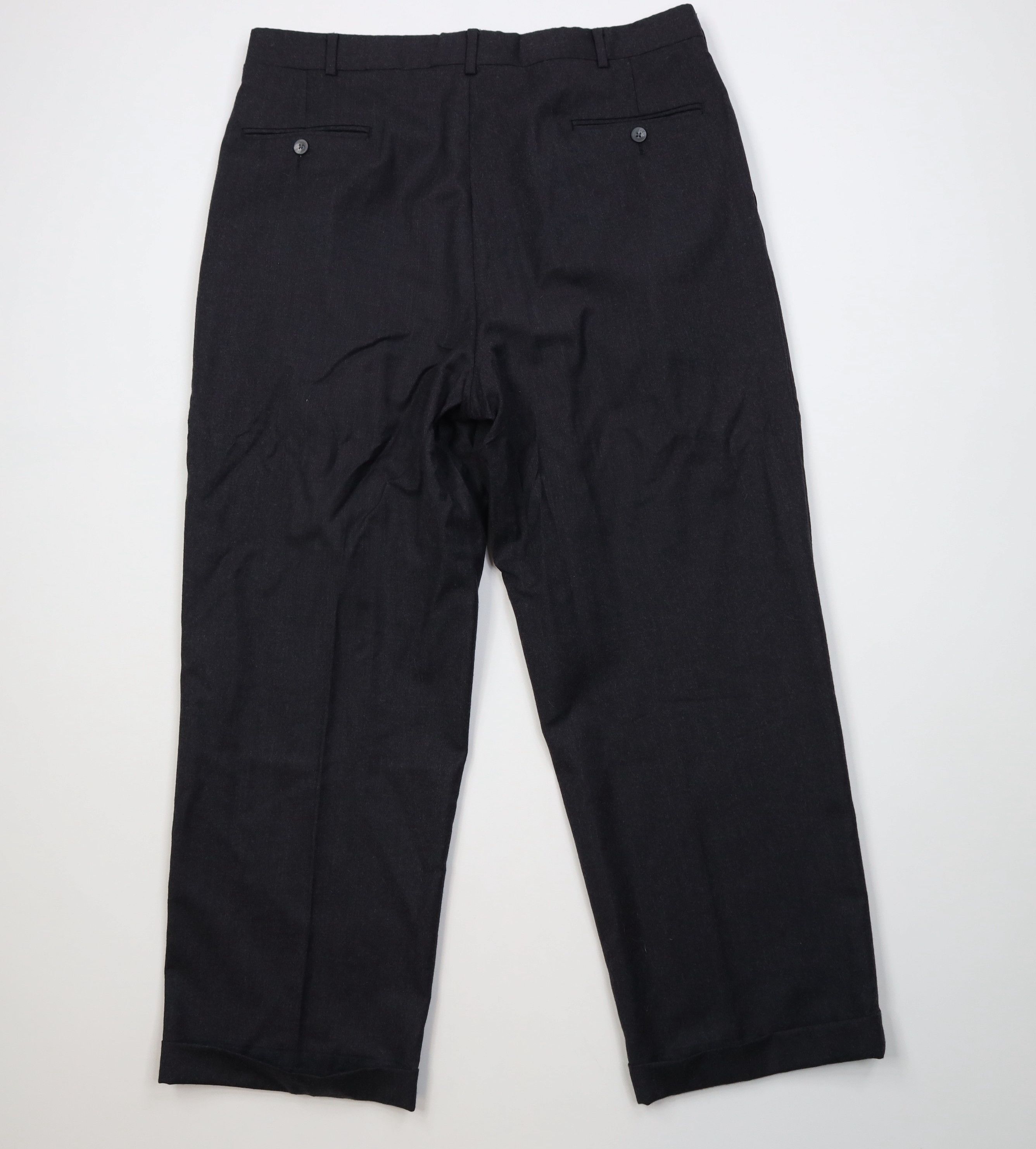 Vintage Vintage 90s Worsted Wool Wide Leg Chino Pants Dark Gray USA Size US 36 / EU 52 - 9 Thumbnail