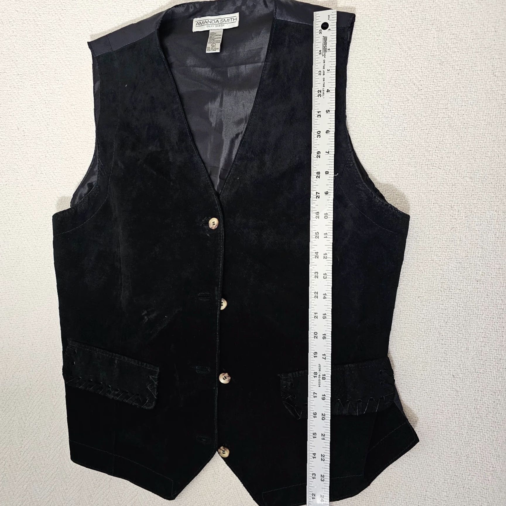 Vintage VINTAGE Amanda Smith Leather Vest Womens Size L Blue Button V-Neck Casual Size L / US 10 / IT 46 - 3 Thumbnail