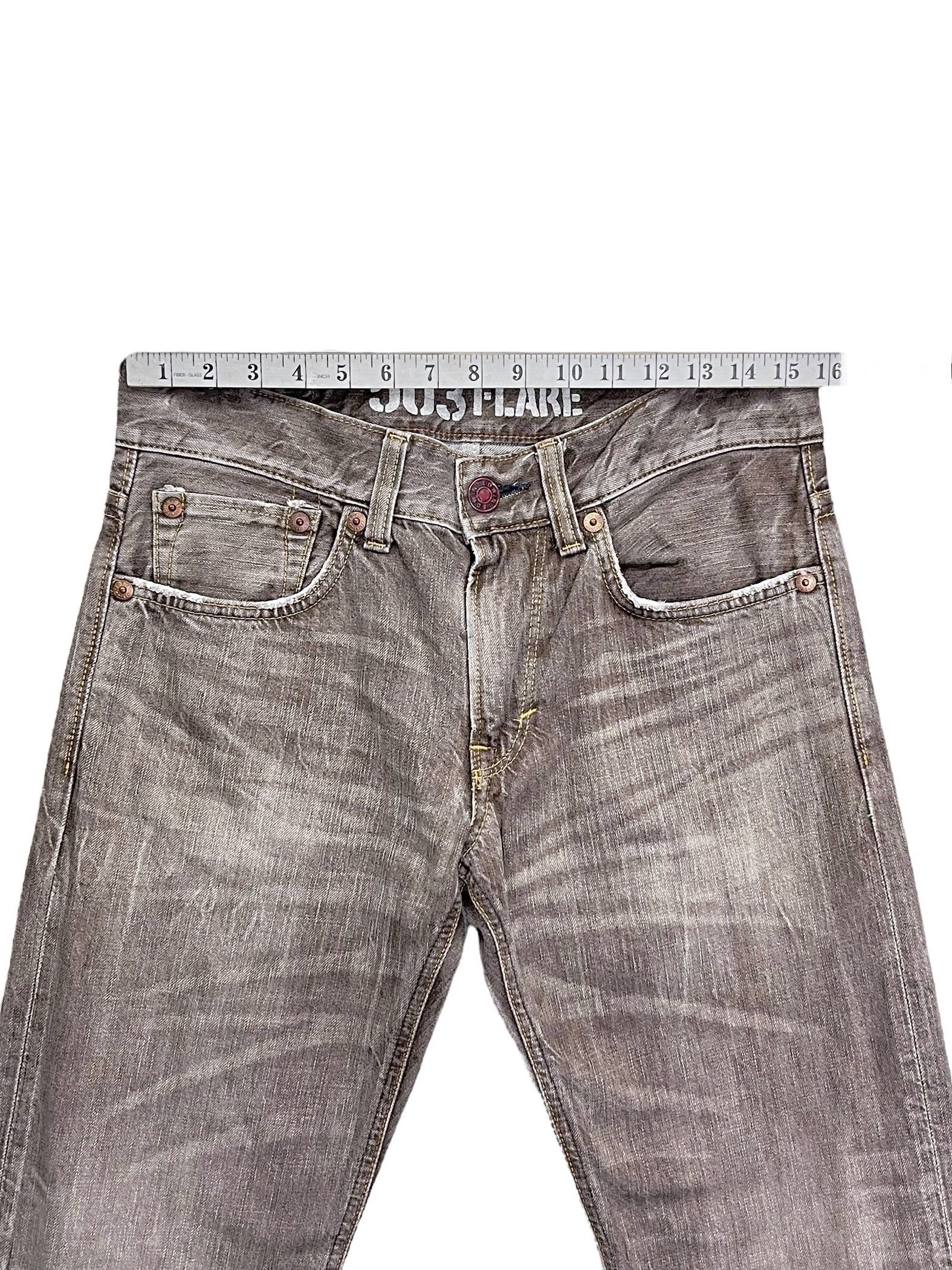 Edwin FYE🔥Vtg EDWIN 503 FLARE Retro Punk Rare Brown Denim Pants Size US 31 - 13 Thumbnail