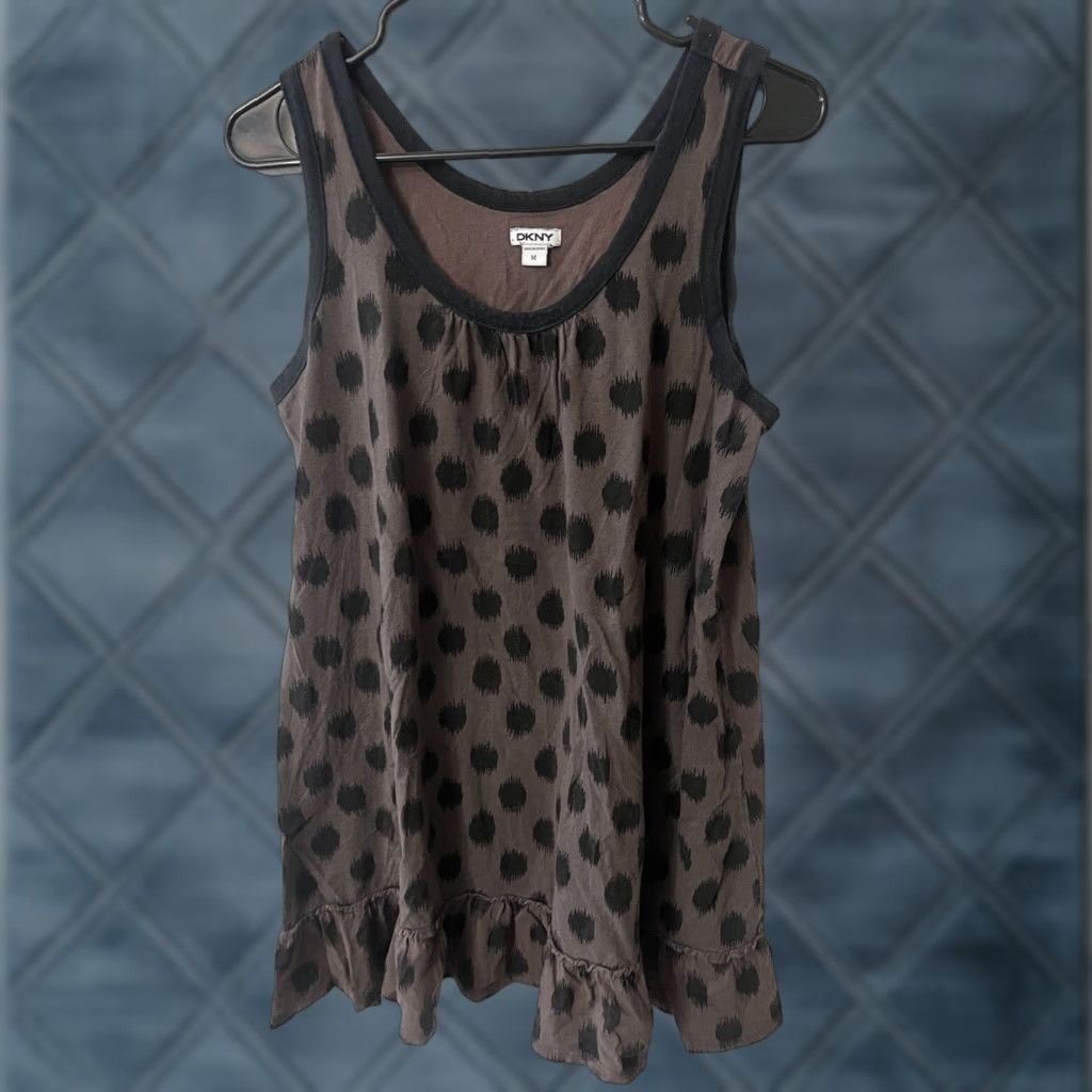 DKNY VINTAGE DKNY Blouse Shirt Women Medium Brown Animal Print Tie-Neck 90s Theme Size M / US 6-8 / IT 42-44 - 1 Thumbnail