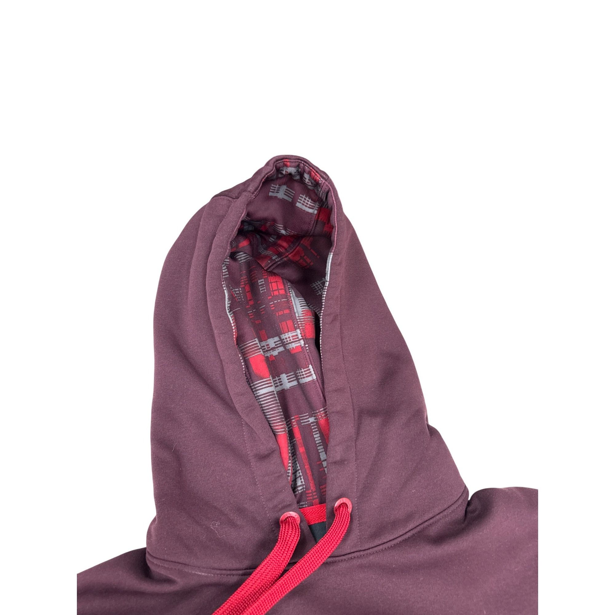 Under Armour Under Armour Mens Burgundy Hoodie With Plaid Logo & Red Draw Size US M / EU 48-50 / 2 - 3 Thumbnail