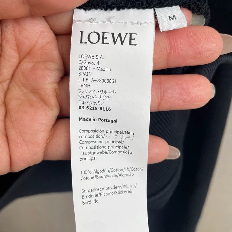 Loewe LOEWE Black classic embroidered logo round neck hoodie Size M / US 6-8 / IT 42-44 - 4 Thumbnail
