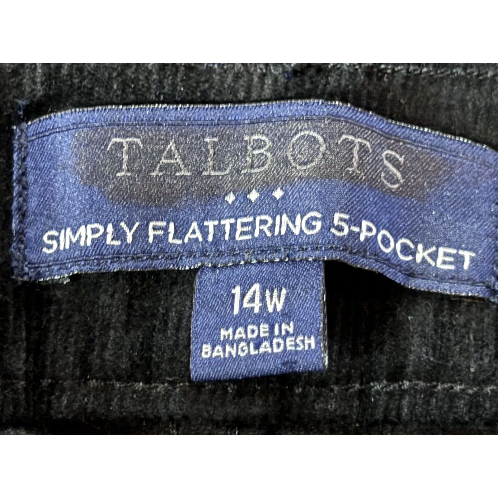 Talbots VINTAGE? No. Talbots Simply Flattering Corduroy Pants – Pants – Adult Plus – 14W – Black – 5 Pocket Straight – Women’s 14W Plus Black Corduroy Pants Size 36" / US 14 / IT 50 - 5 Thumbnail